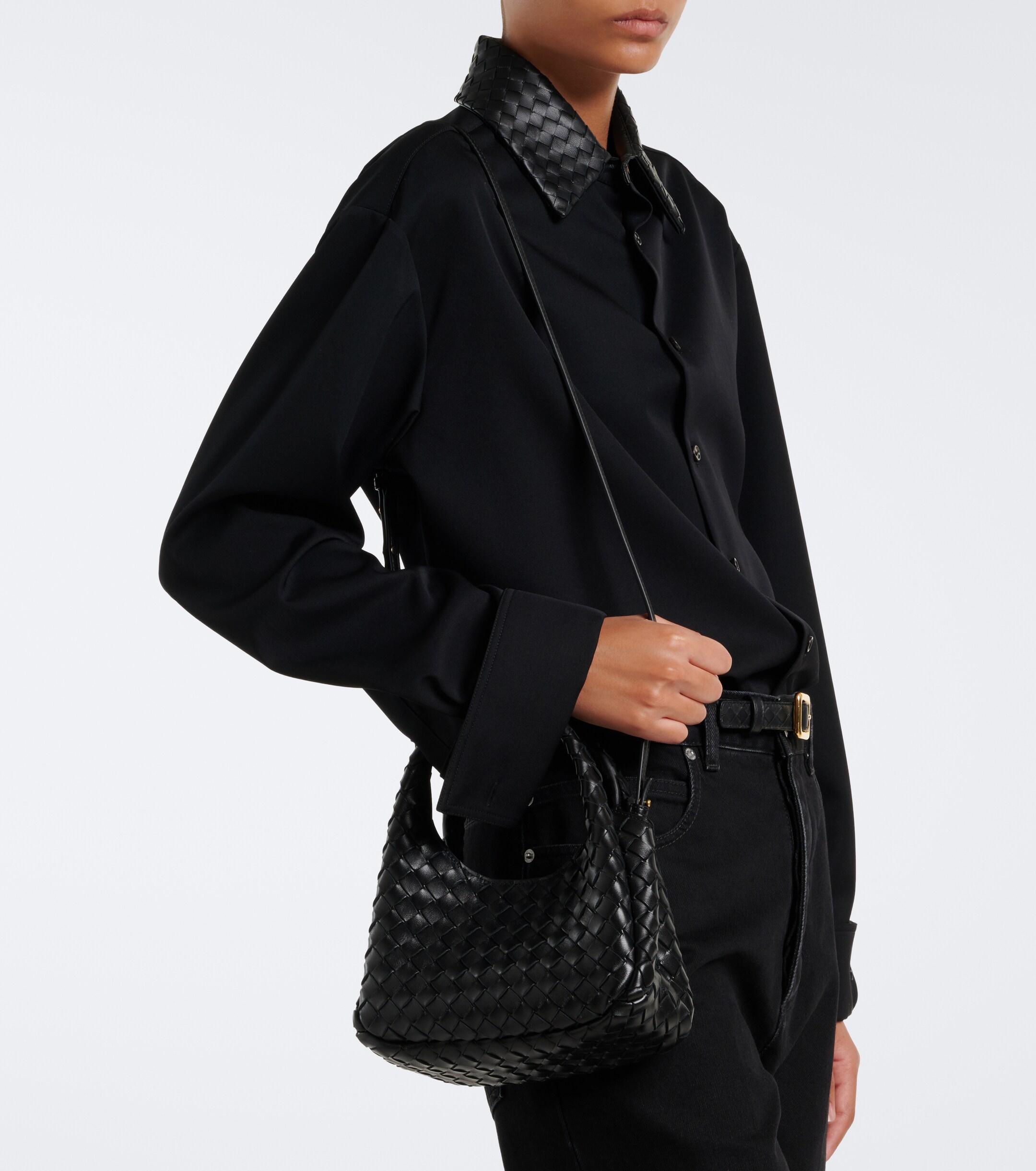Bottega Veneta Campana Intrecciato Mini leather top-handle bag