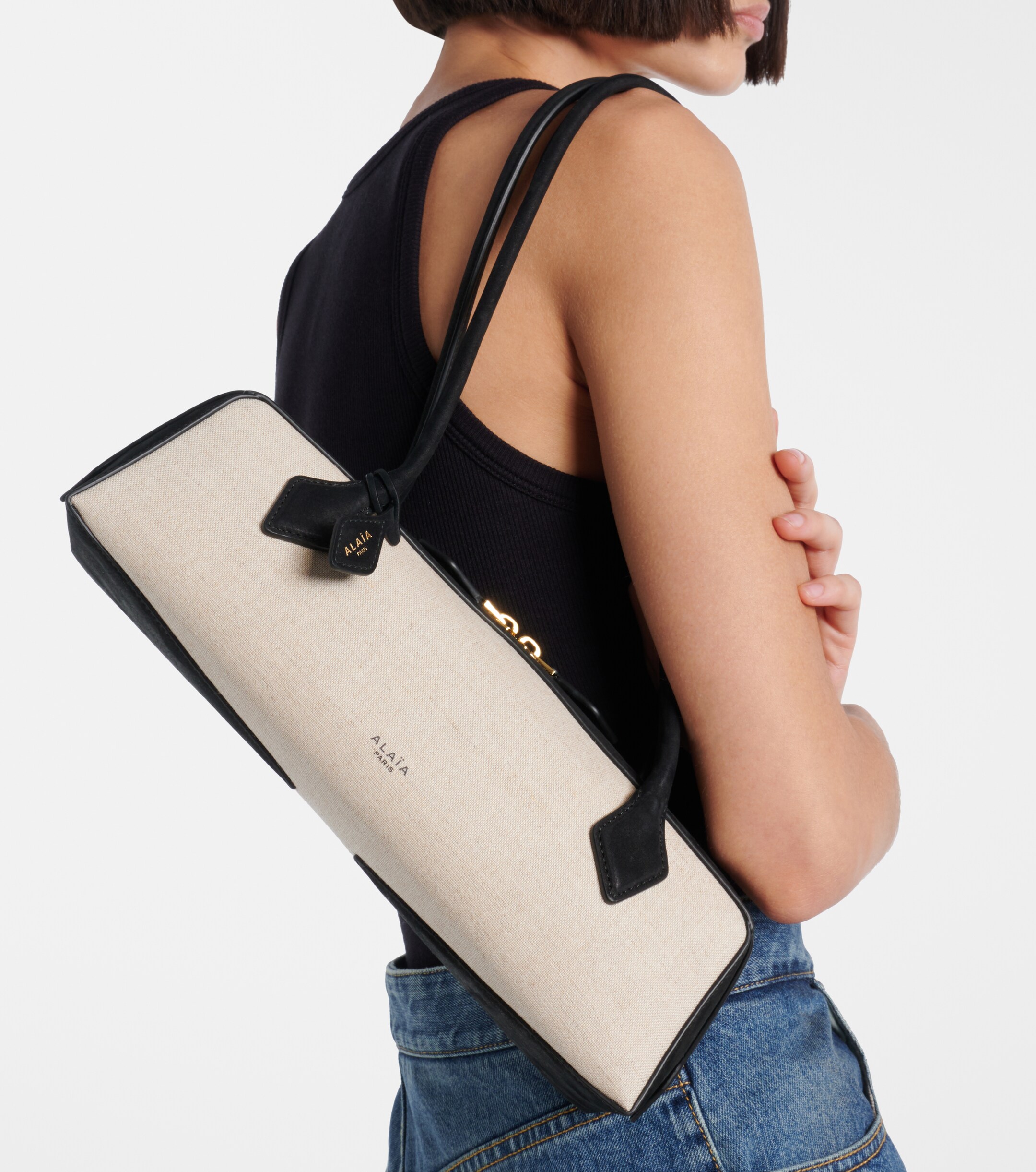 Alaïa Le Teckel Medium canvas shoulder bag