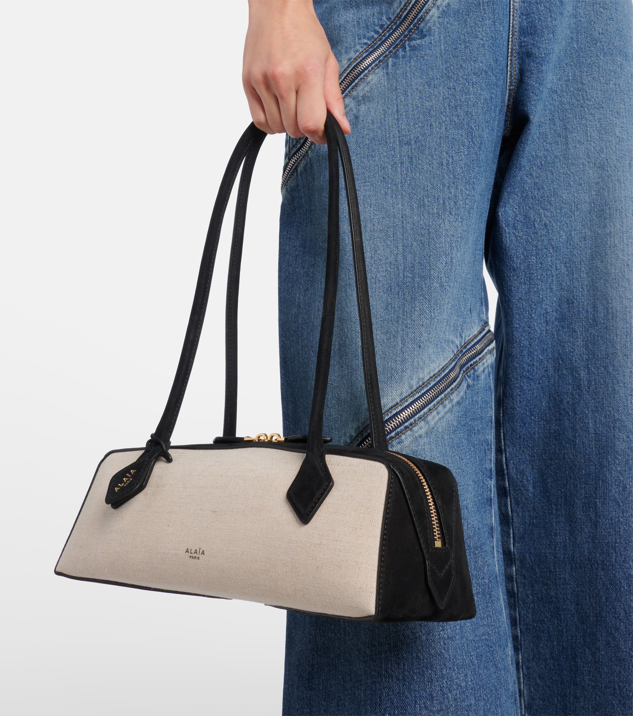 Alaïa Le Teckel Medium canvas shoulder bag
