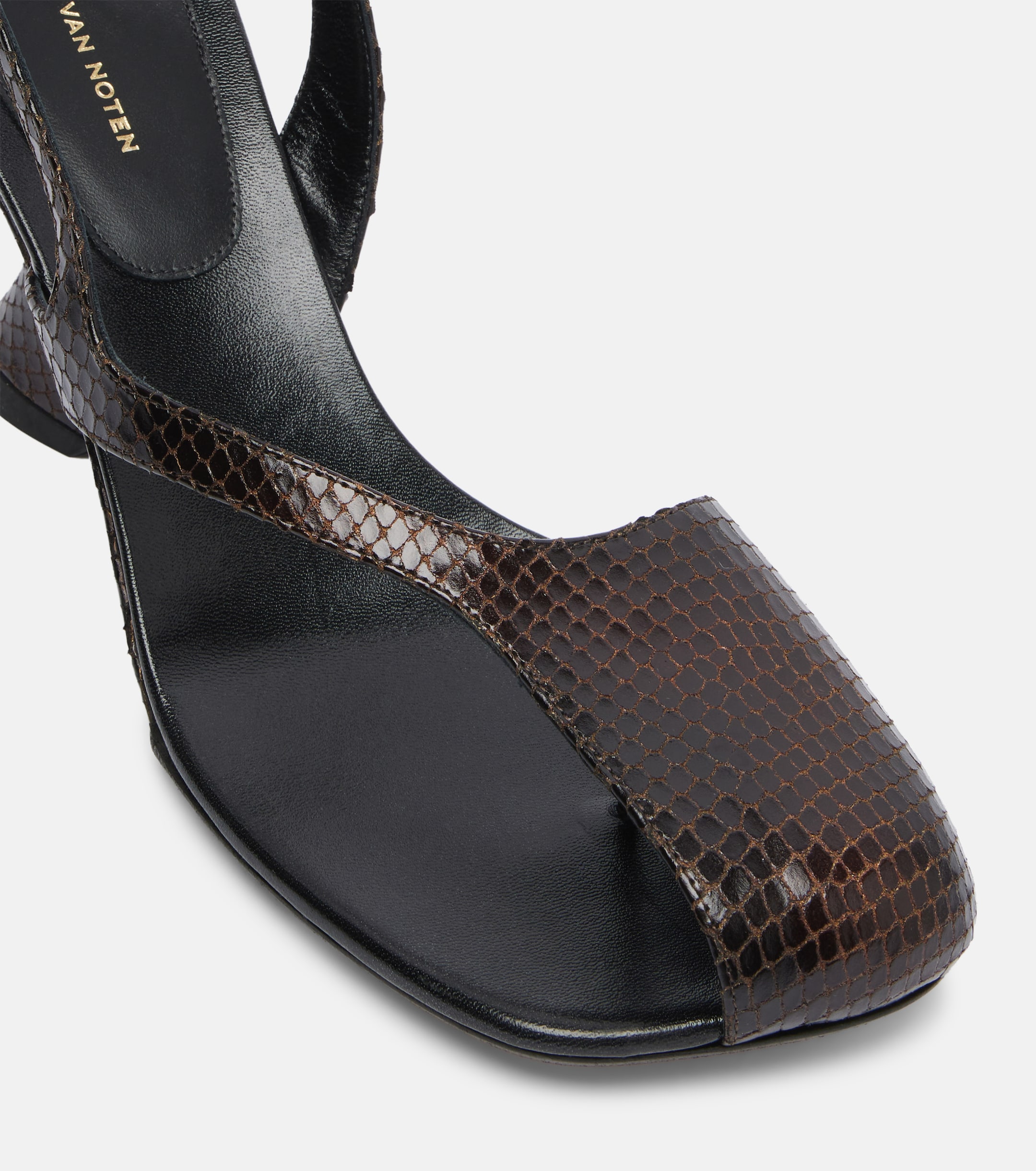 Dries Van Noten Snake-effect 75 leather wedge sandals thumbnail