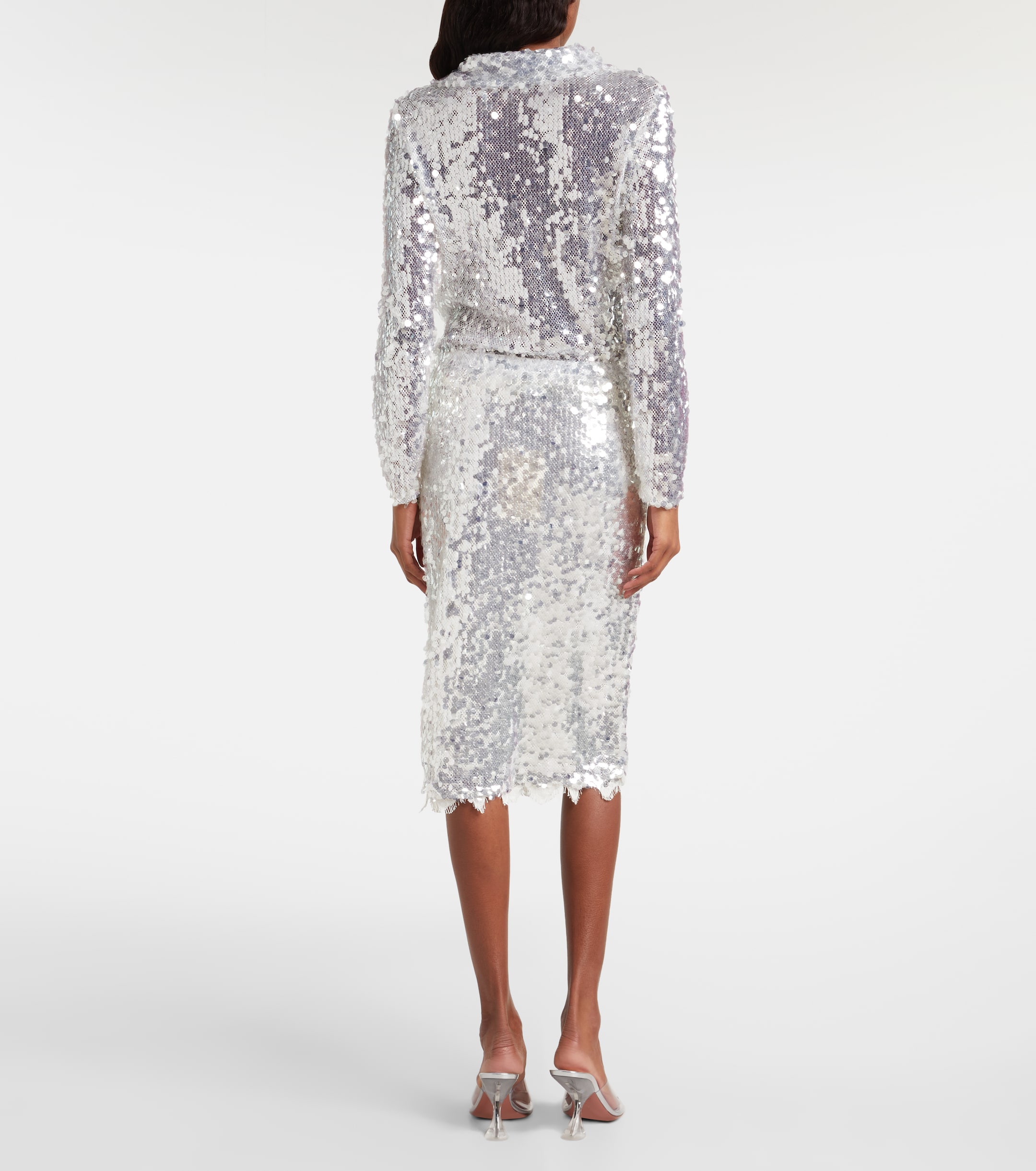 christopher esber opaline sequin mini dress Christopher Esber Opaline Sequin Mini Dress in Glisten Clear