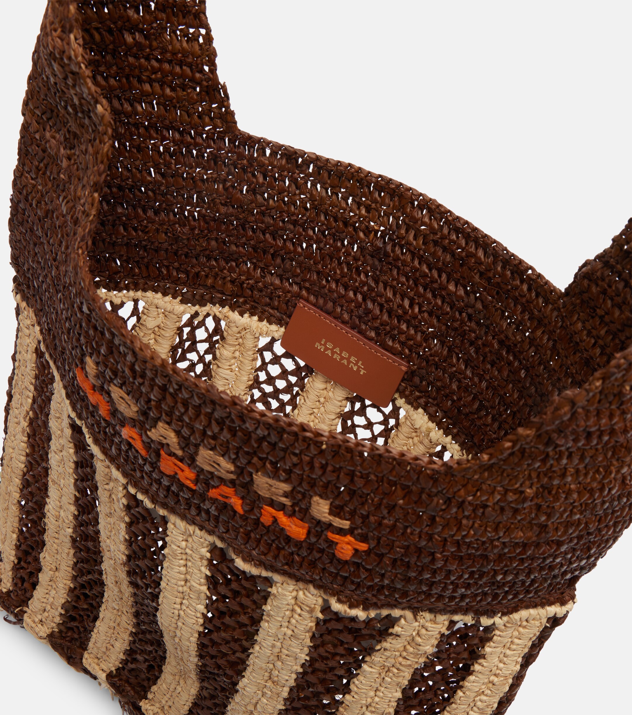 Isabel Marant Praia striped raffia tote bag