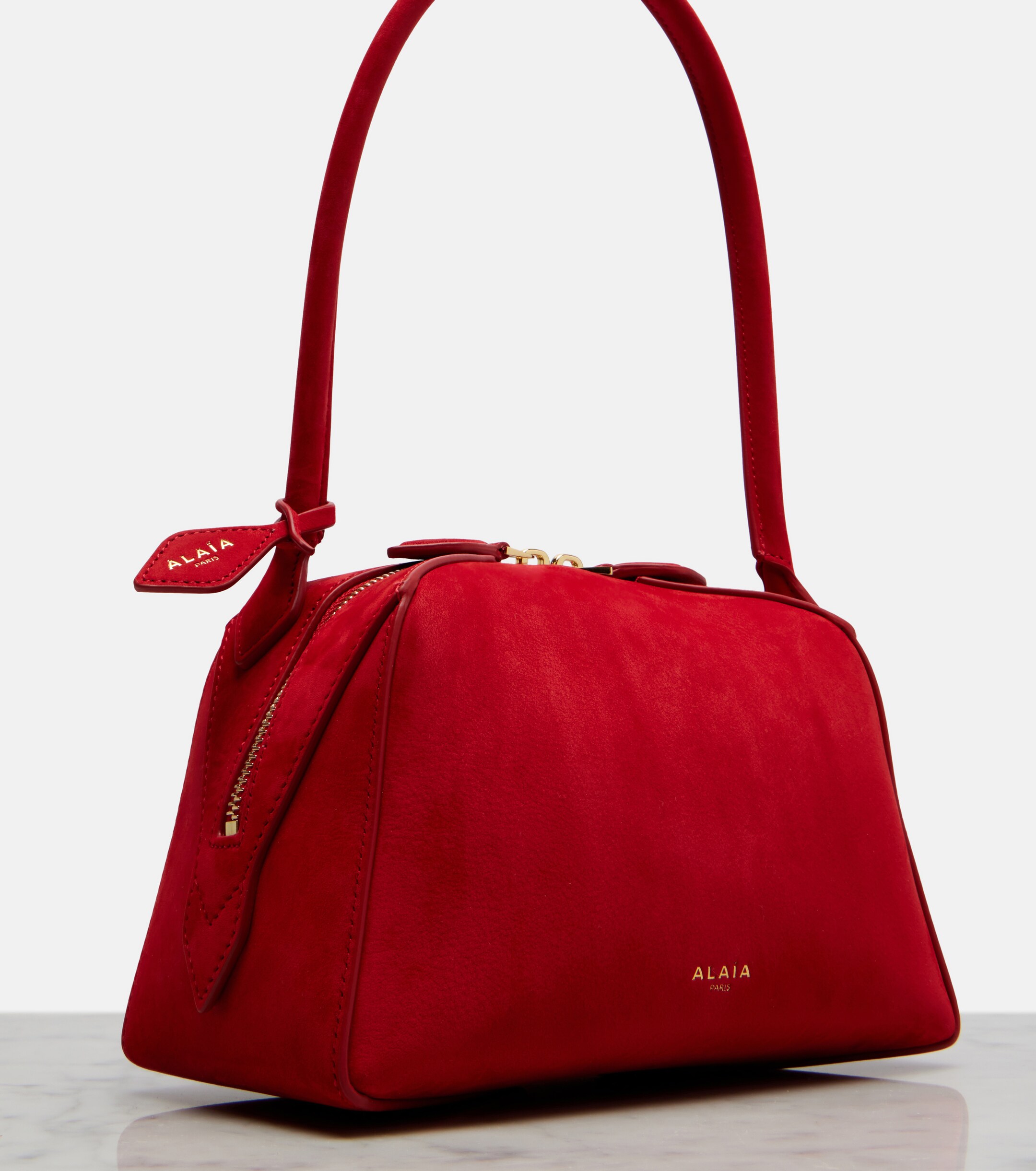 Alaïa Le Bouledogue Small suede shoulder bag