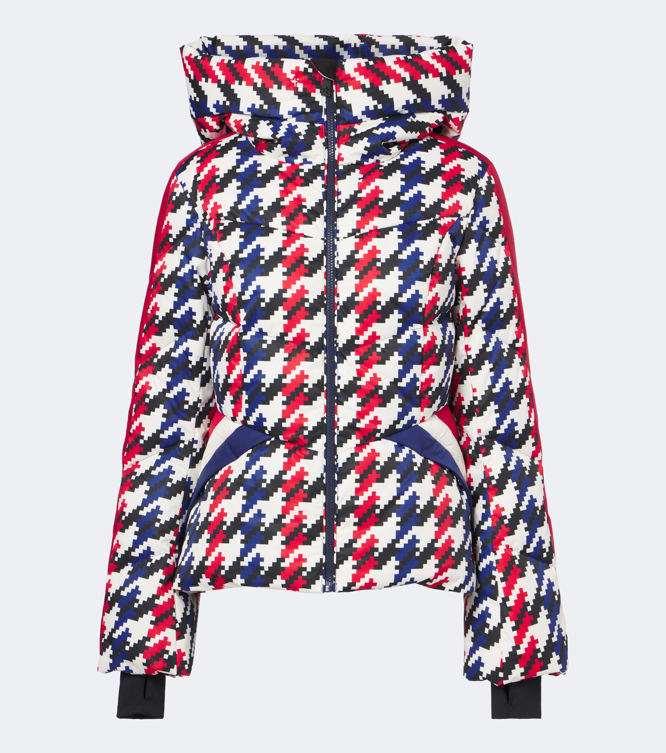 PERFECT MOMENT Perfect Moment Duvet houndstooth hooded down ski jacket