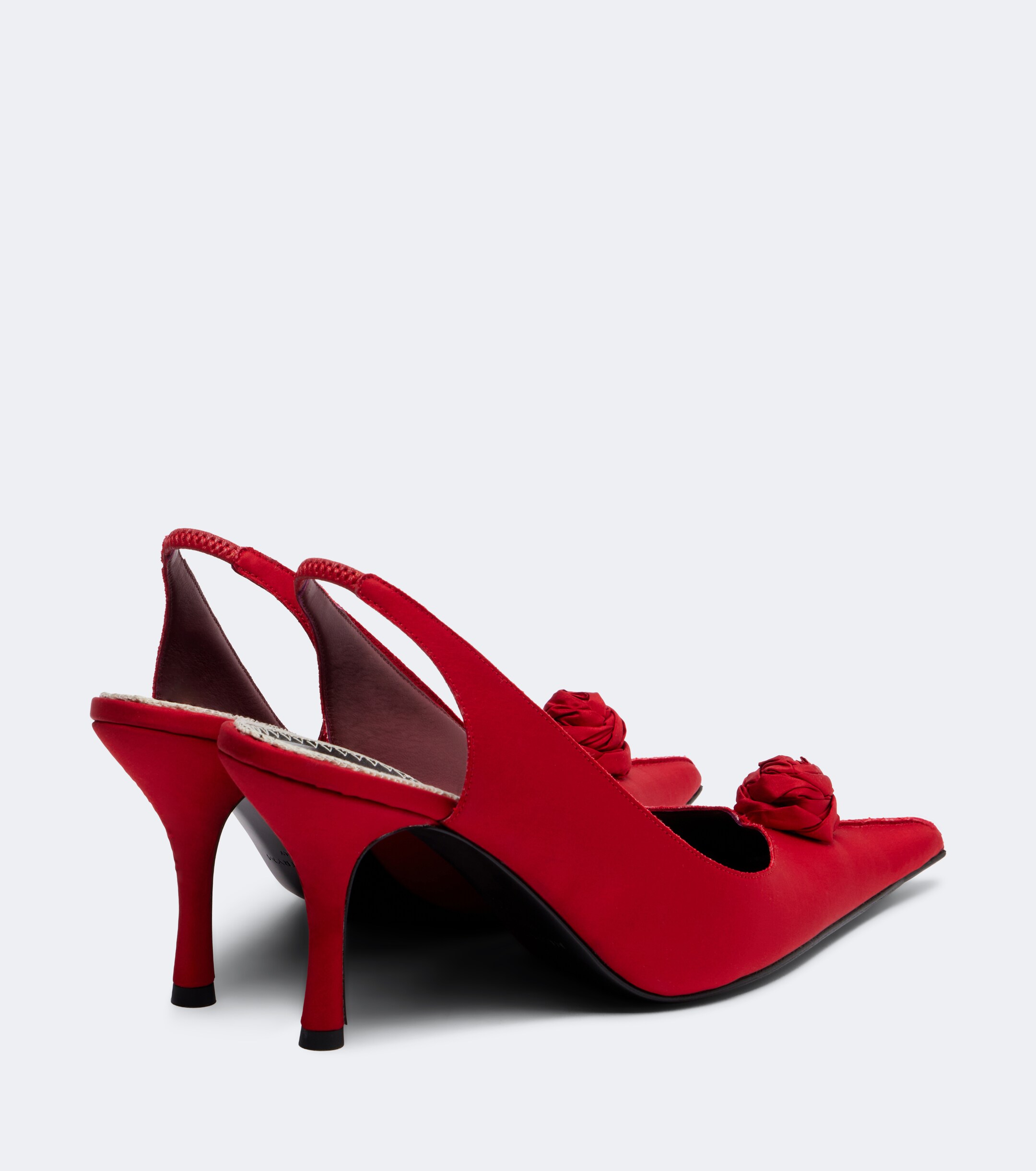 Magda Butrym Magda Butrym Floral-appliqué satin slingback pumps