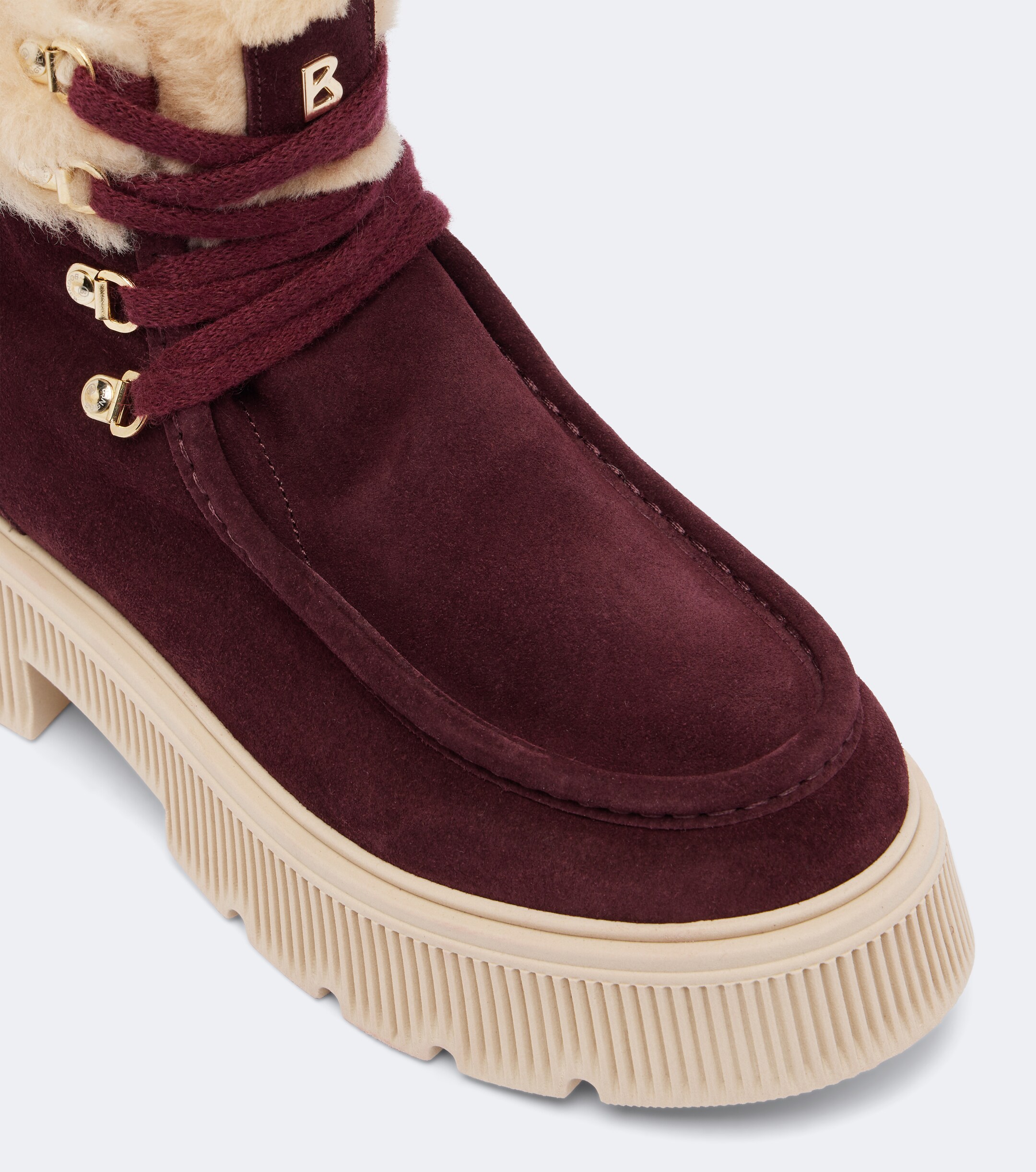 BOGNER Bogner Turin shearling-trimmed suede lace-up boots