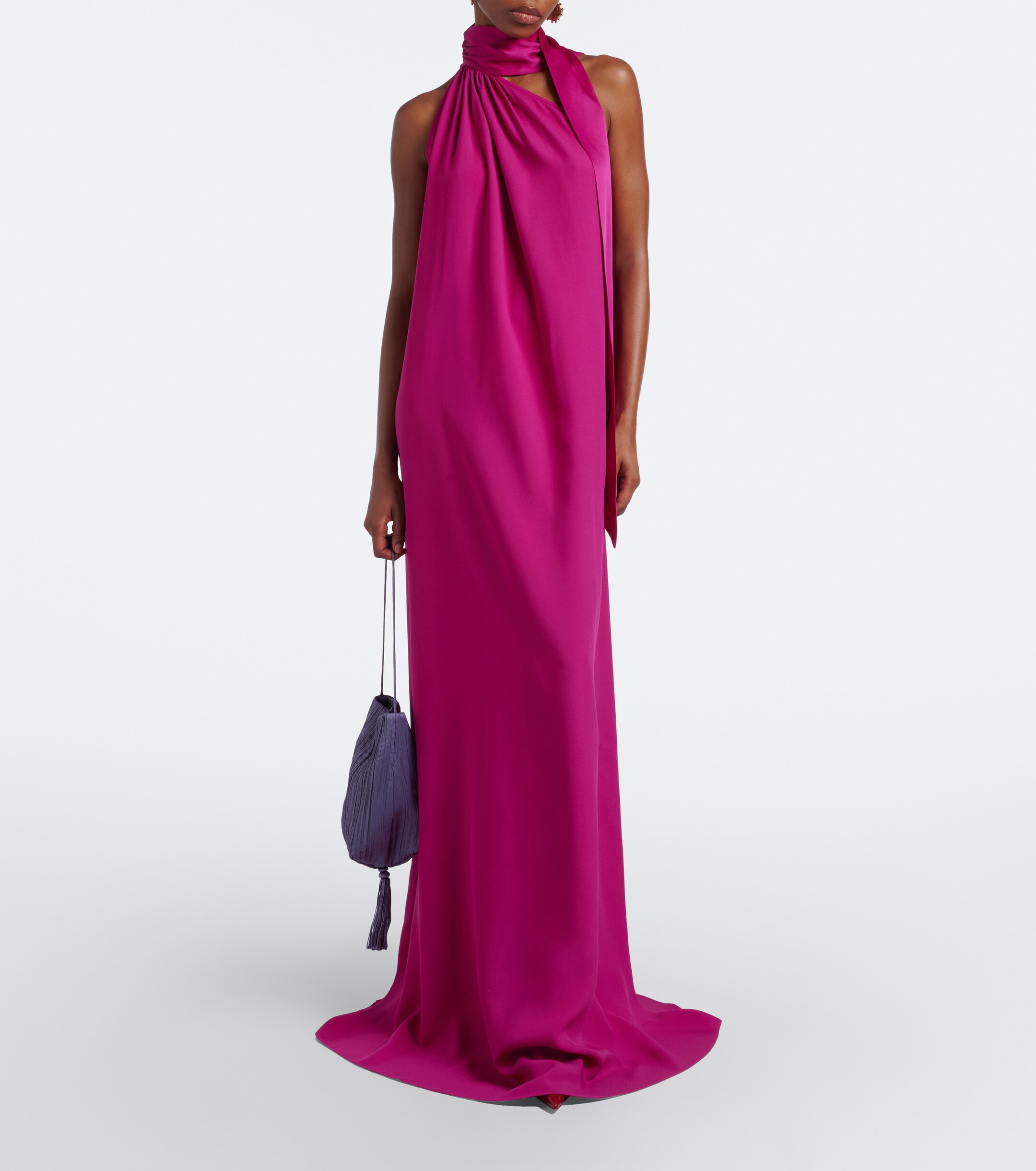 Taller Marmo Taller Marmo Astor scarf-detail draped one-shoulder gown