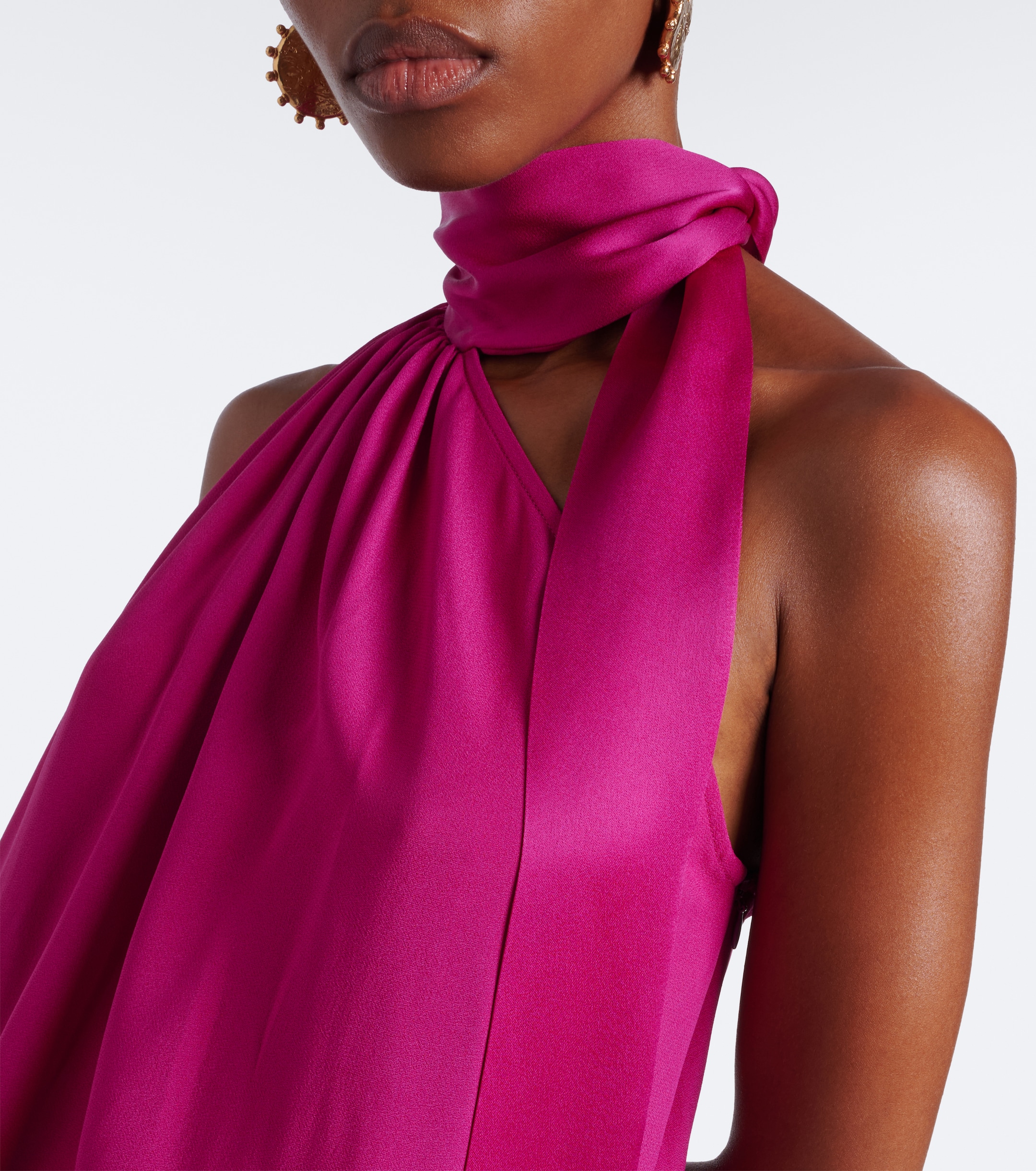 Taller Marmo Taller Marmo Astor scarf-detail draped one-shoulder gown