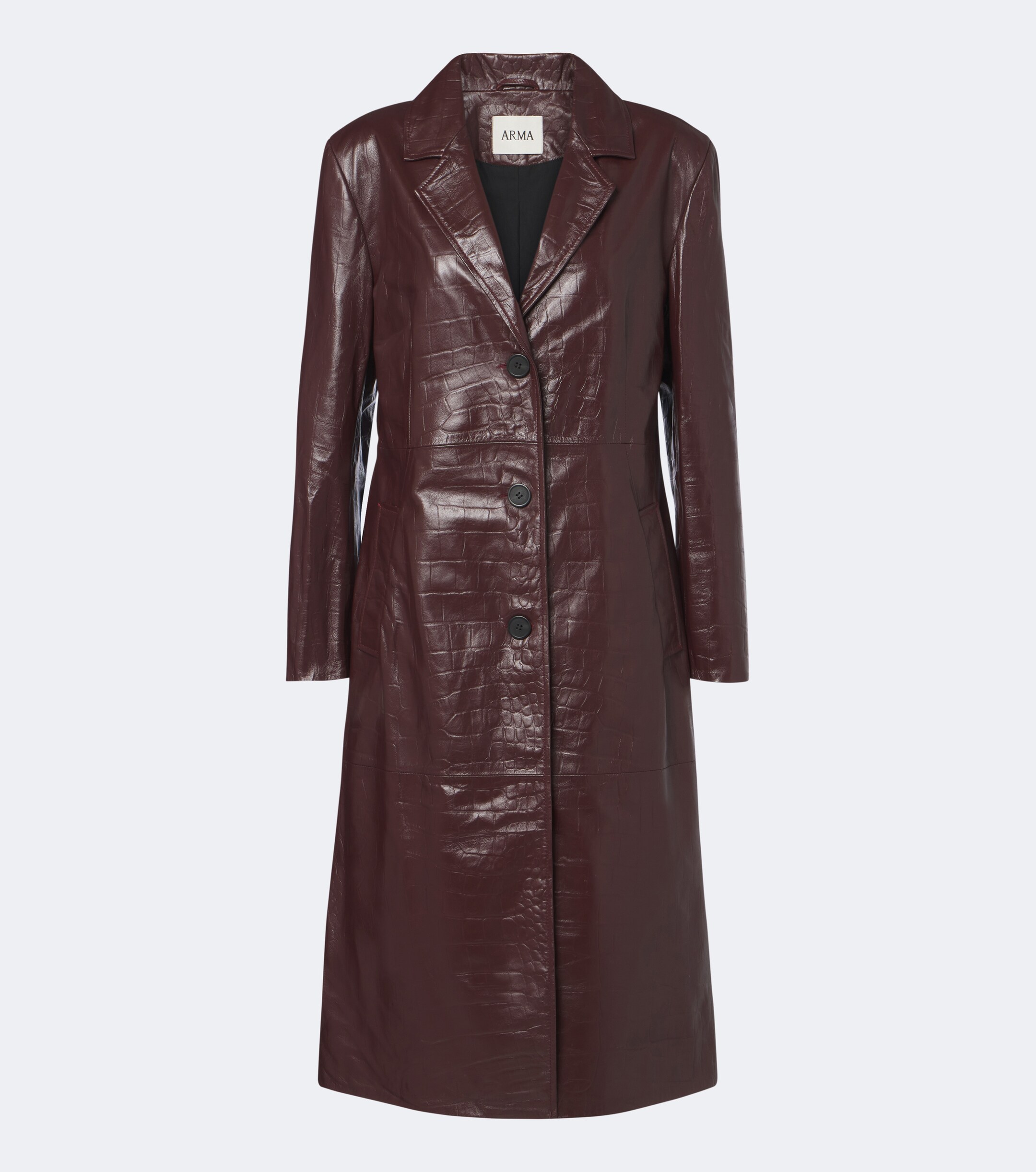 ARMA Arma Aisa croc-effect leather coat