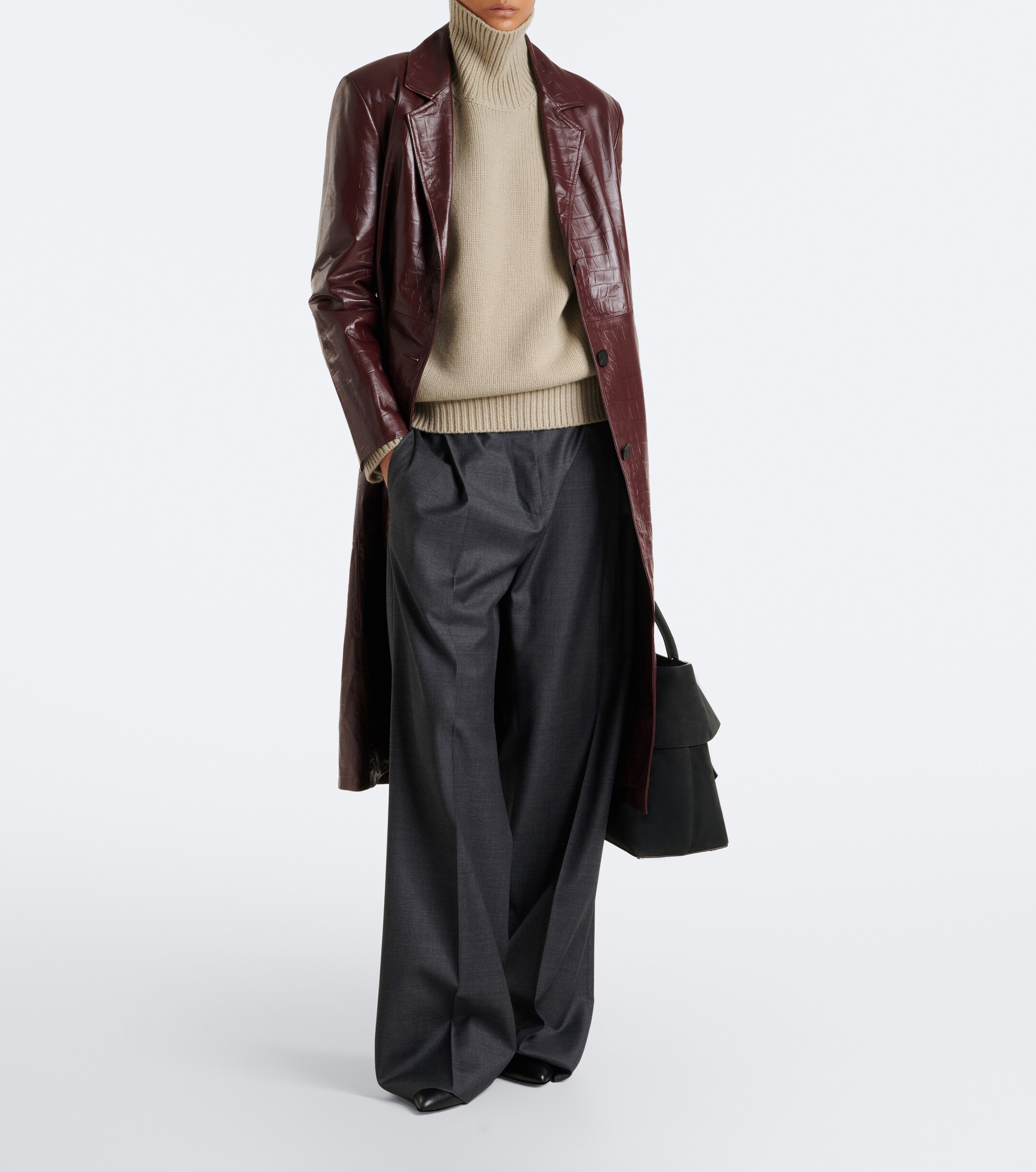 ARMA Arma Aisa croc-effect leather coat