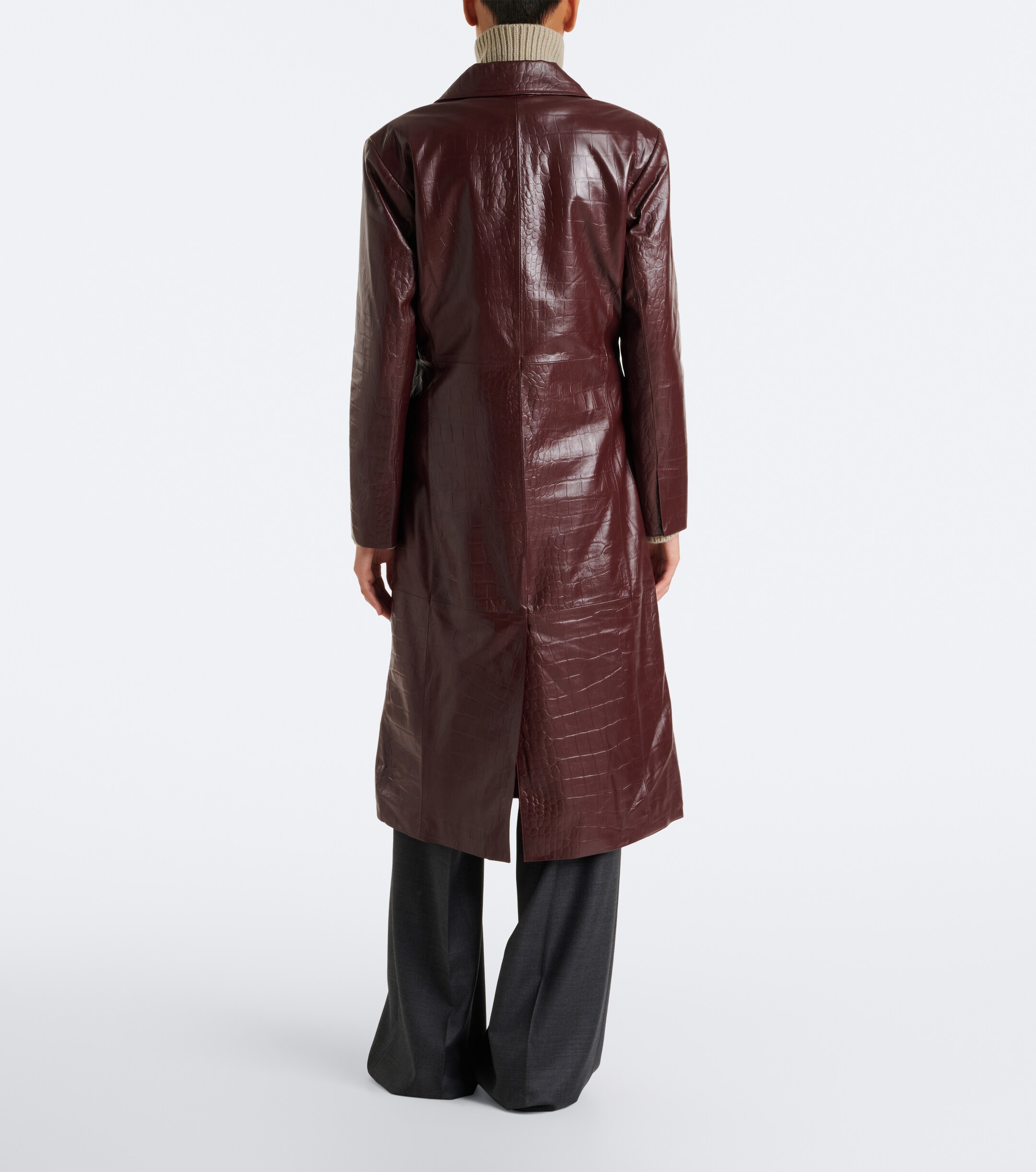 ARMA Arma Aisa croc-effect leather coat