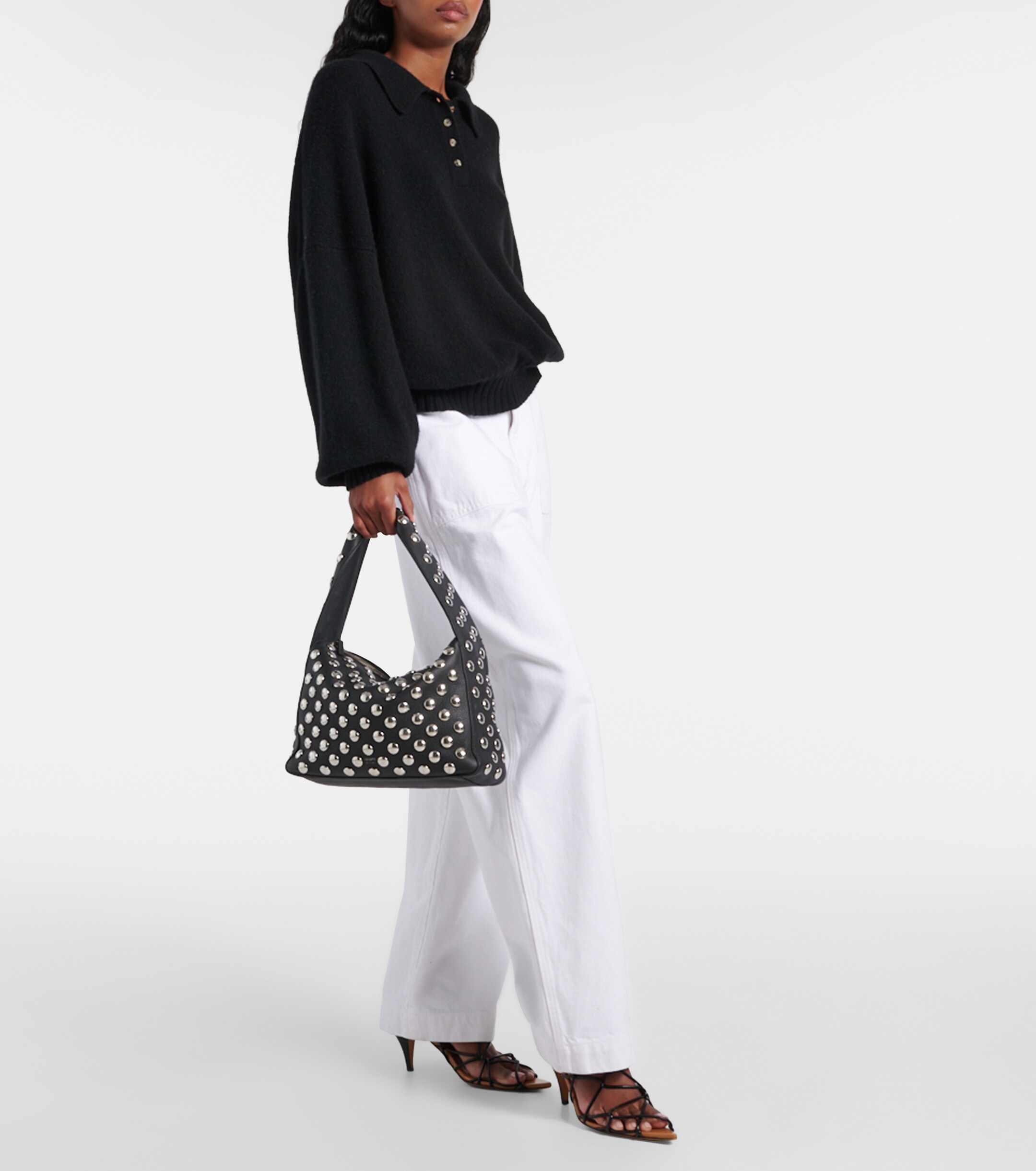 KHAITE Elena Medium studded leather shoulder bag