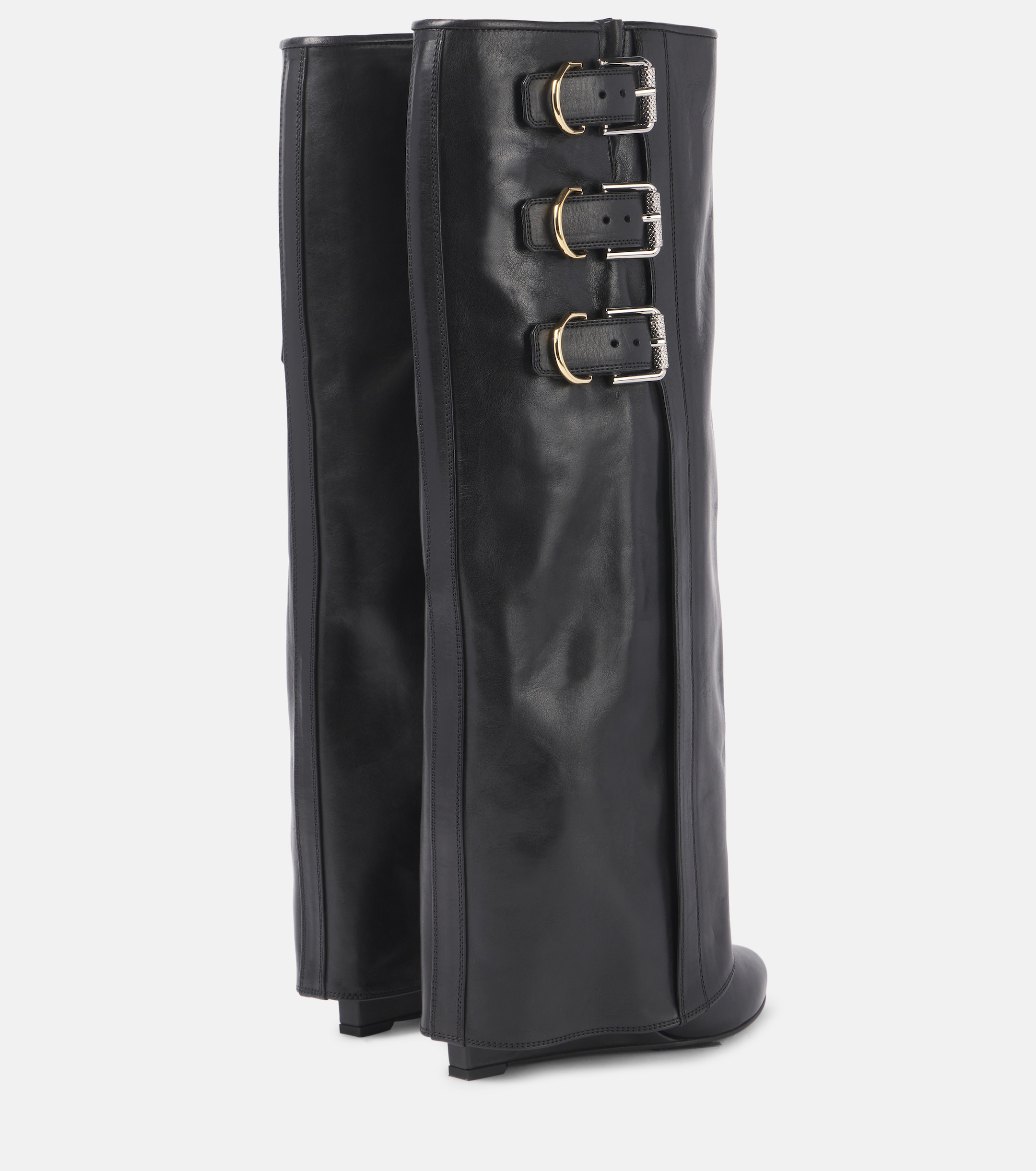 Givenchy - Shark Lock Buckles 60 leather knee-high boots | Plush