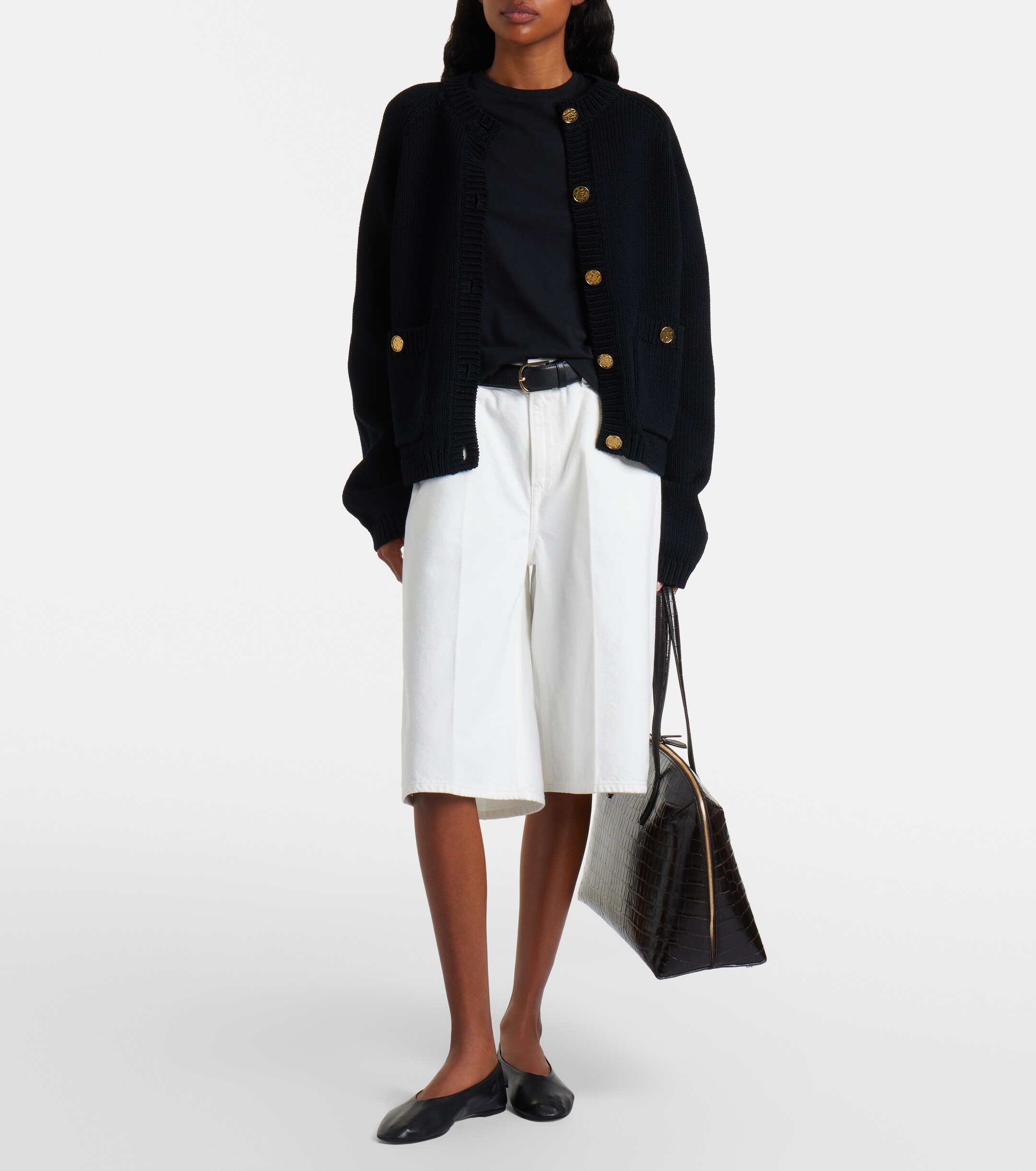 TOTEME Croc-effect leather tote bag