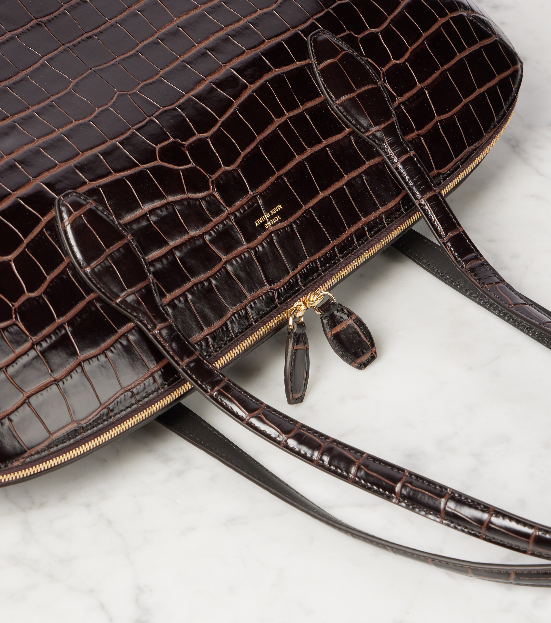 TOTEME Croc-effect leather tote bag