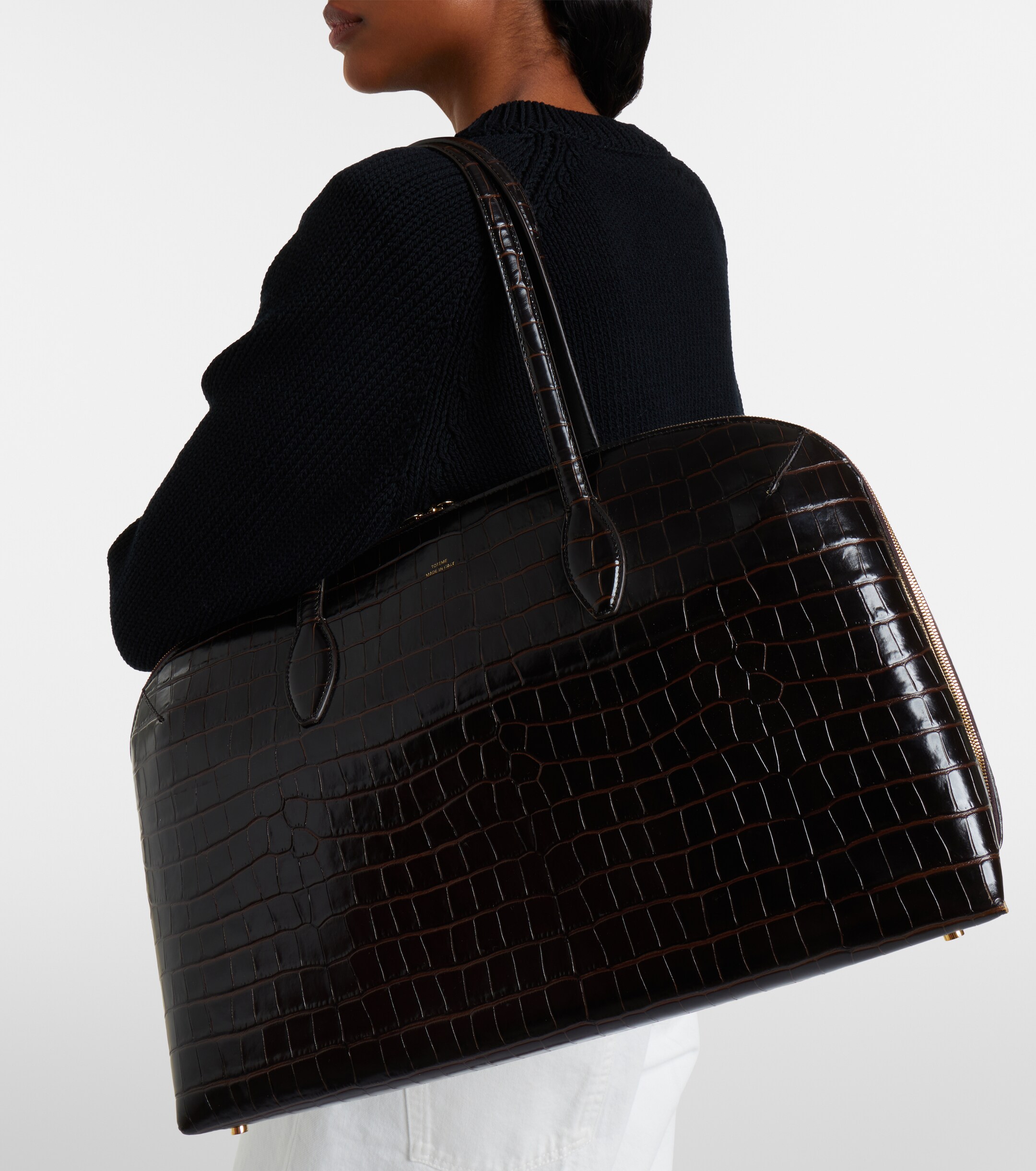 TOTEME Croc-effect leather tote bag