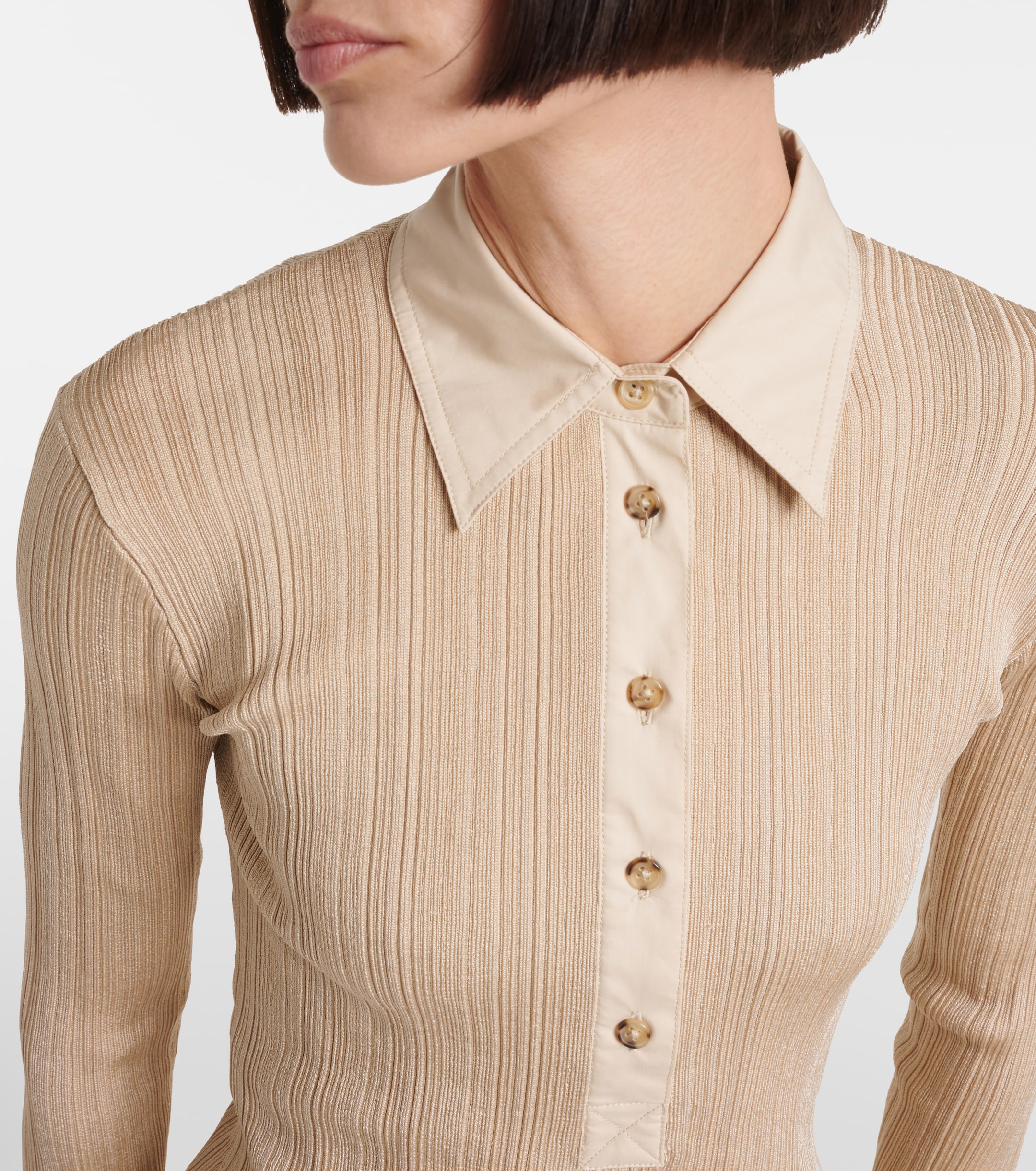 TOTEME Jersey polo sweater thumbnail