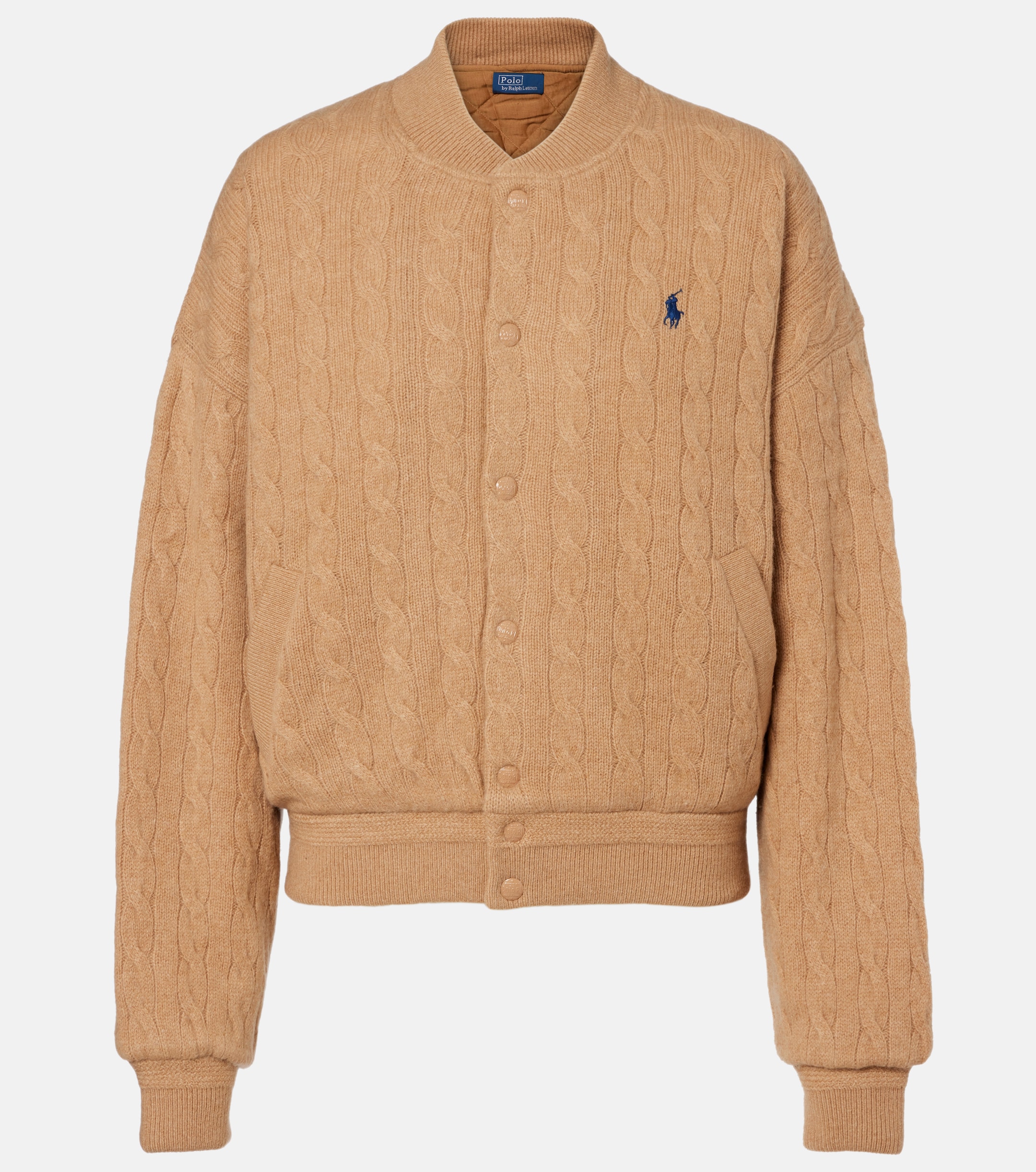 Polo Ralph Lauren - Cable-knit wool and cashmere bomber jacket | Plush