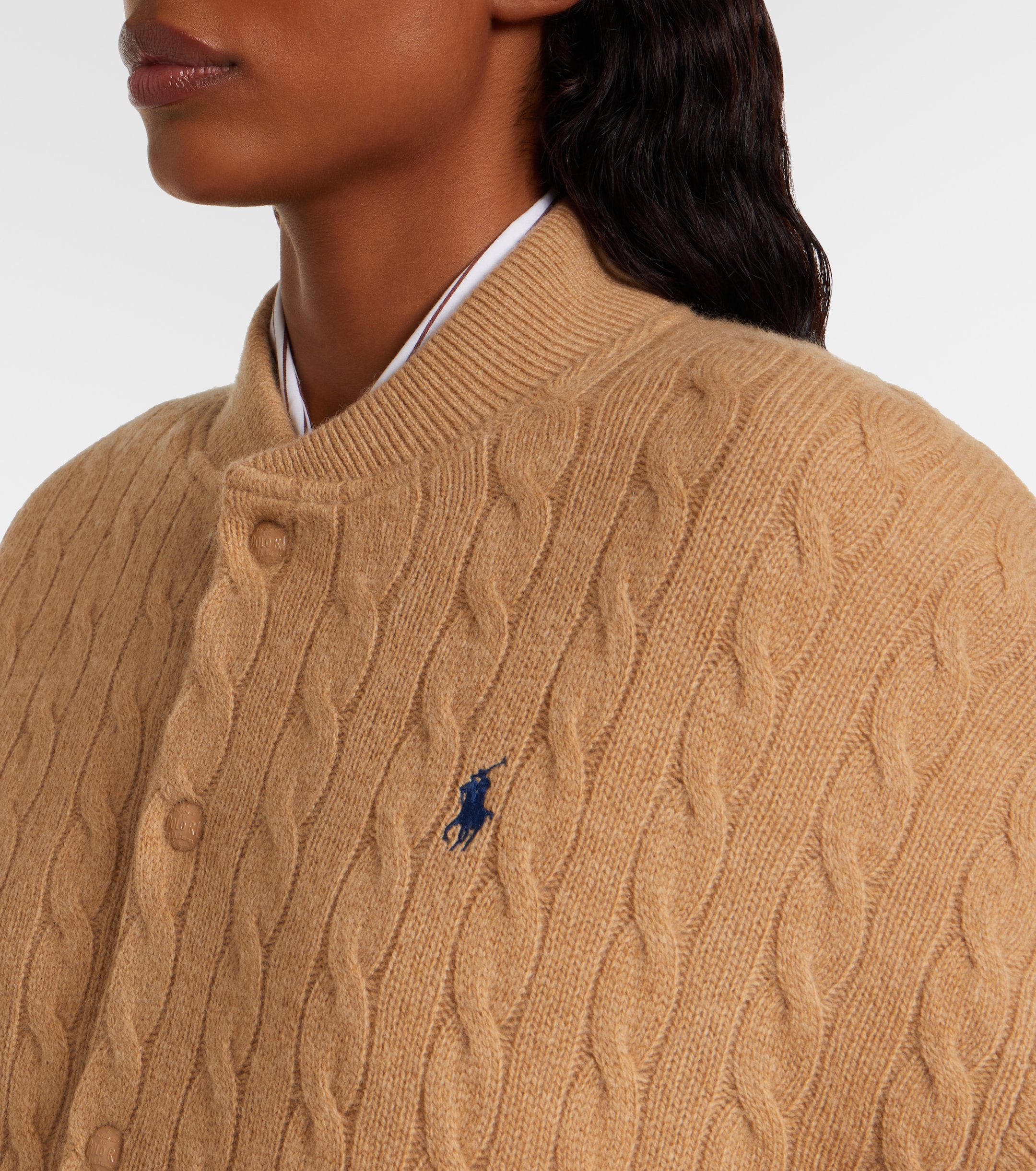 Polo Ralph Lauren - Cable-knit wool and cashmere bomber jacket | Plush
