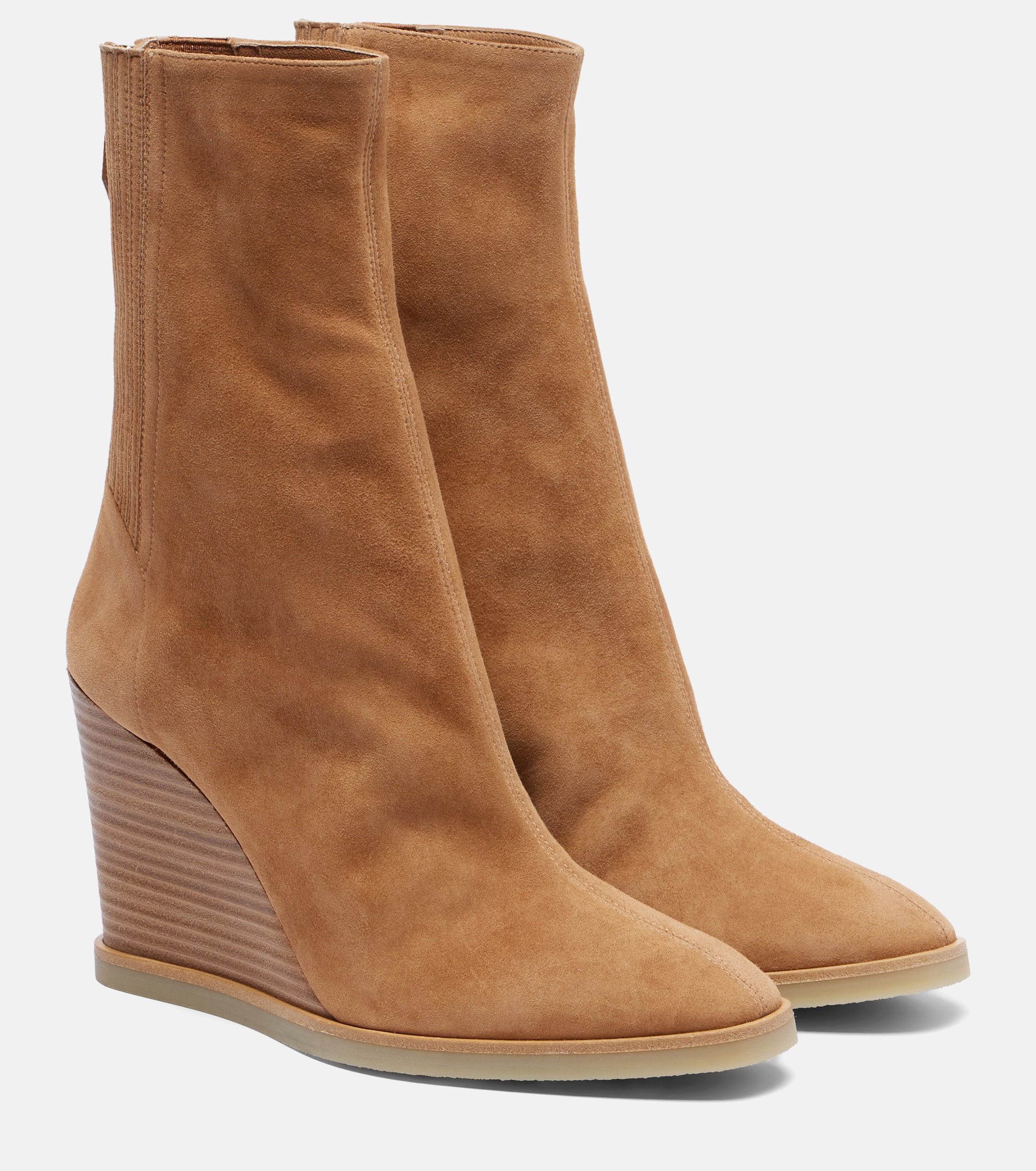 AQUAZZURA - Saint Honoré 85 suede wedge ankle boots | Plush