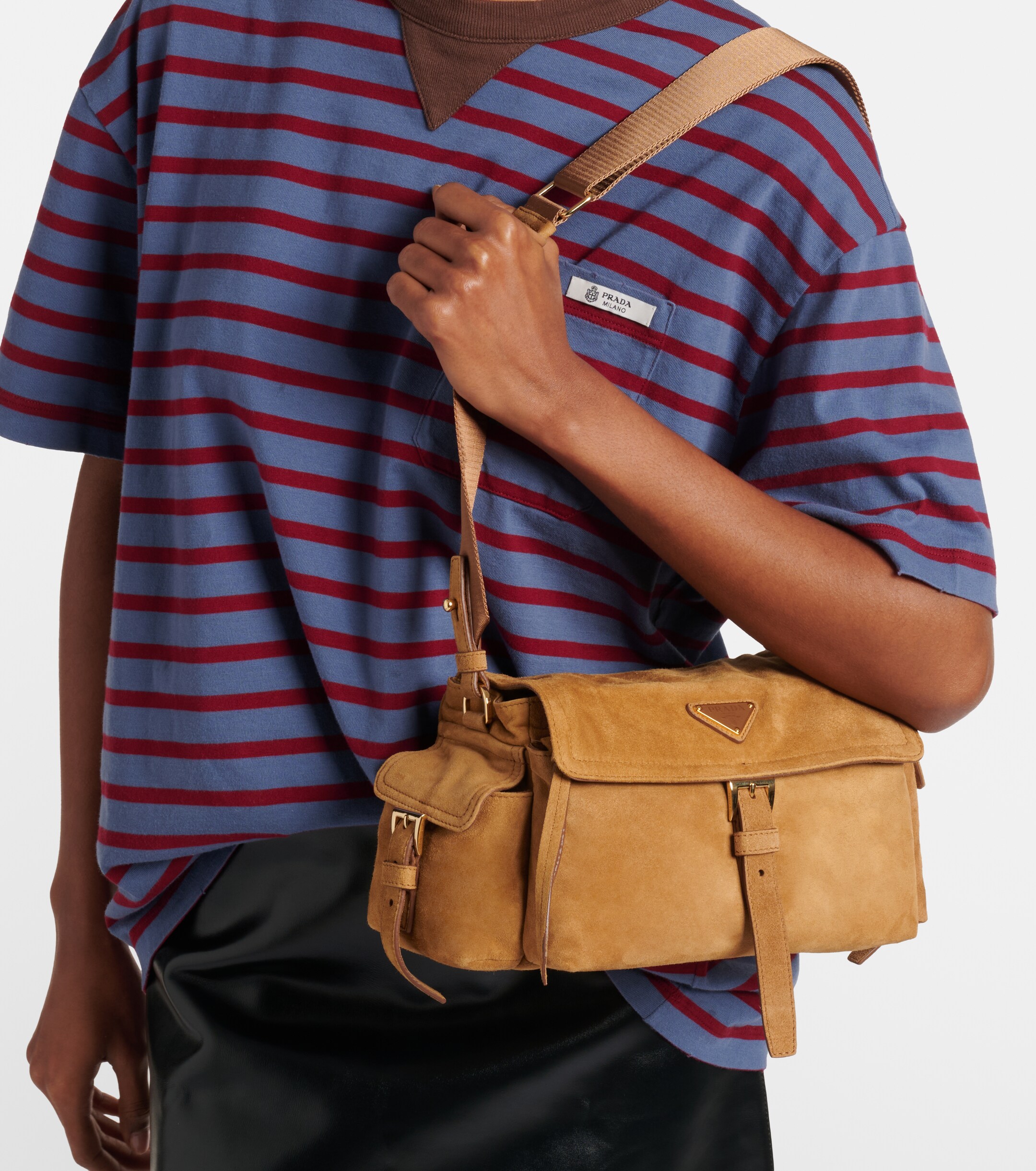 Prada Prada Explore Medium suede shoulder bag