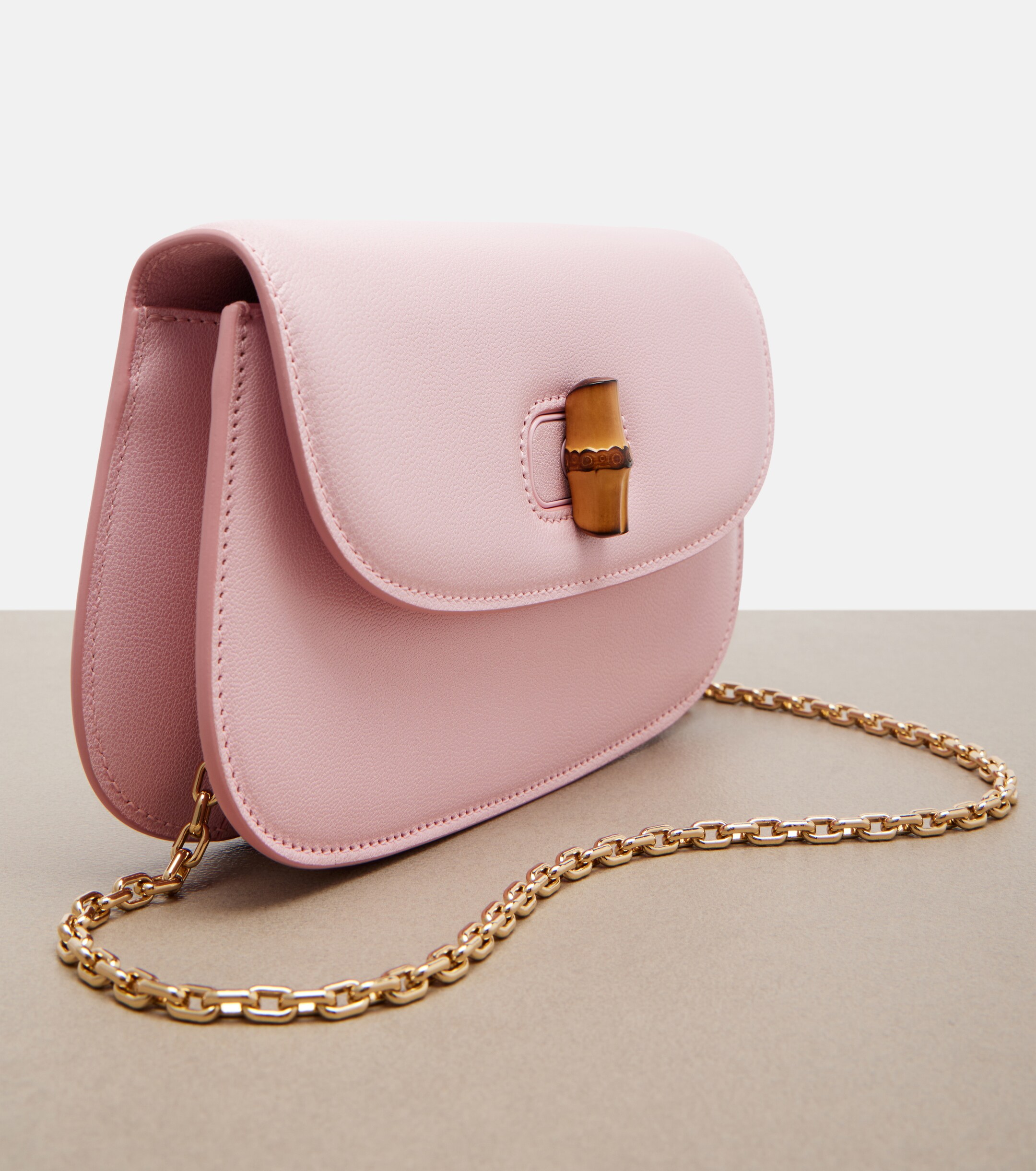 Gucci Bamboo leather clutch