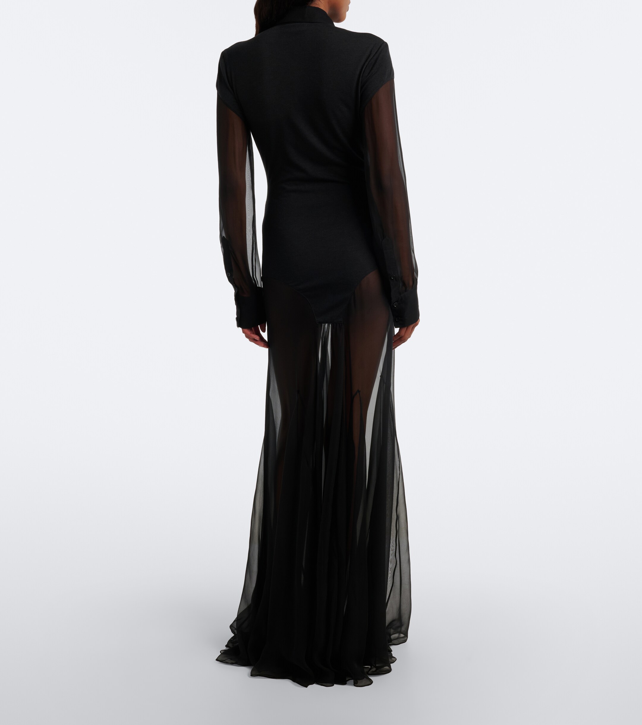 Jean Paul Gaultier Jean Paul Gaultier Knitted silk-trimmed shirt dress