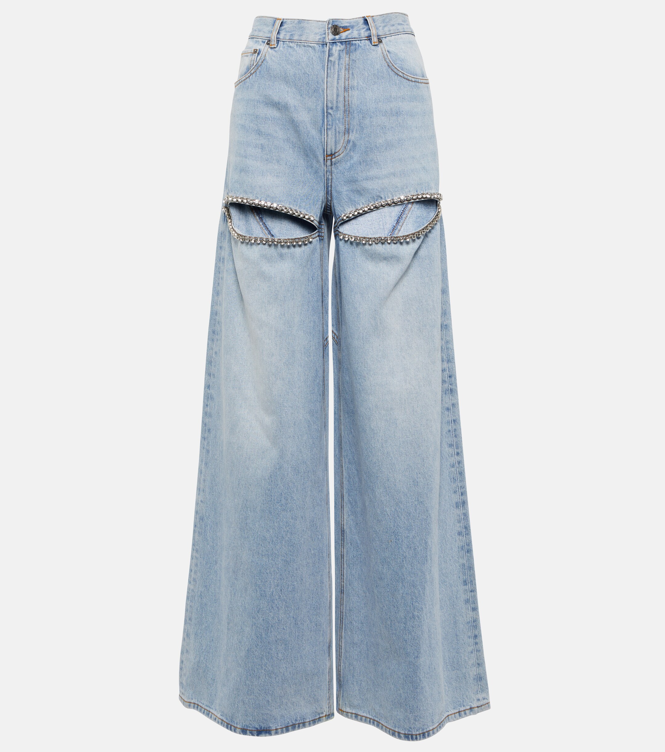 Area Cutout embellished high-rise wide-leg jeans thumbnail