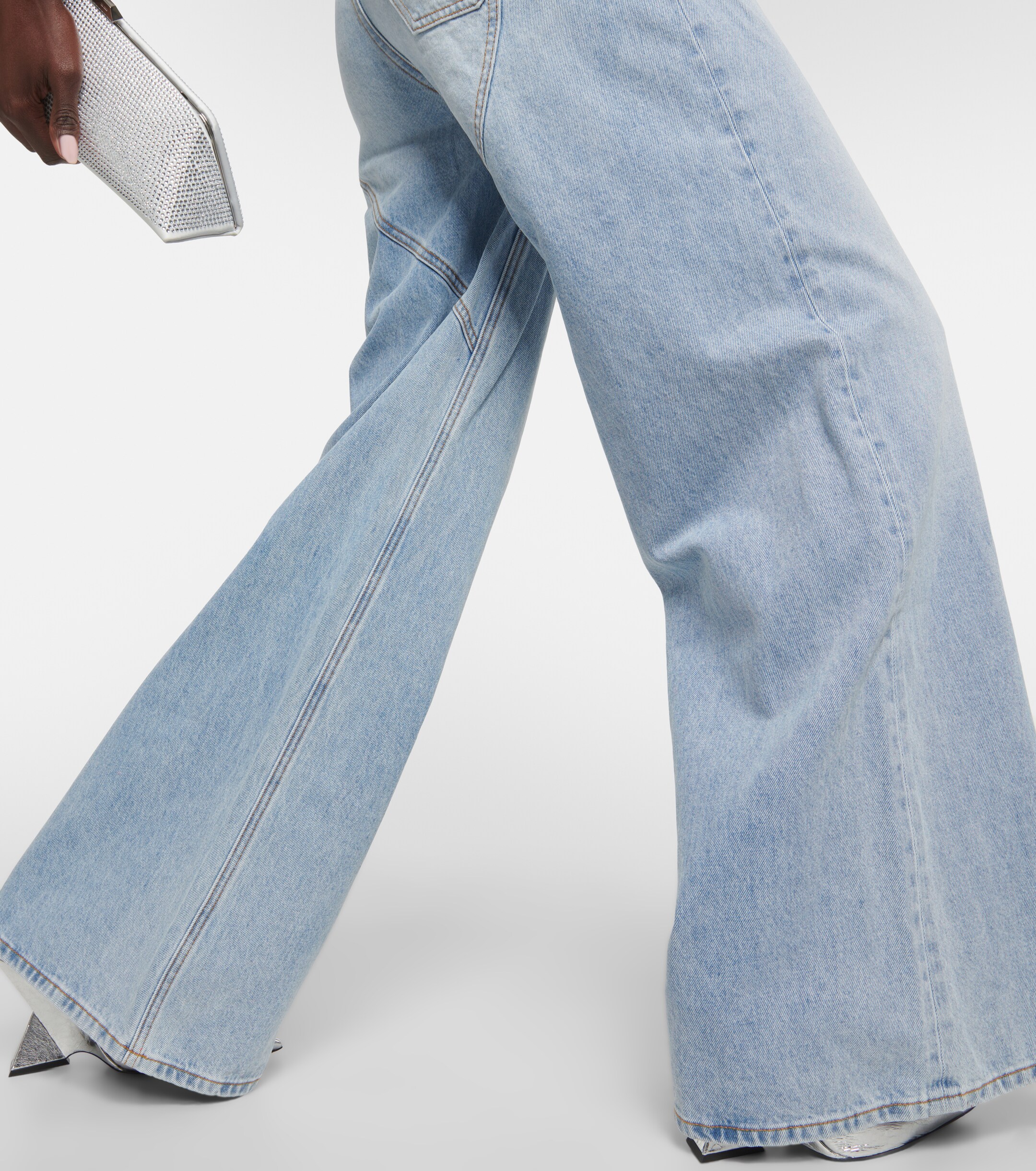 Area Cutout embellished high-rise wide-leg jeans thumbnail