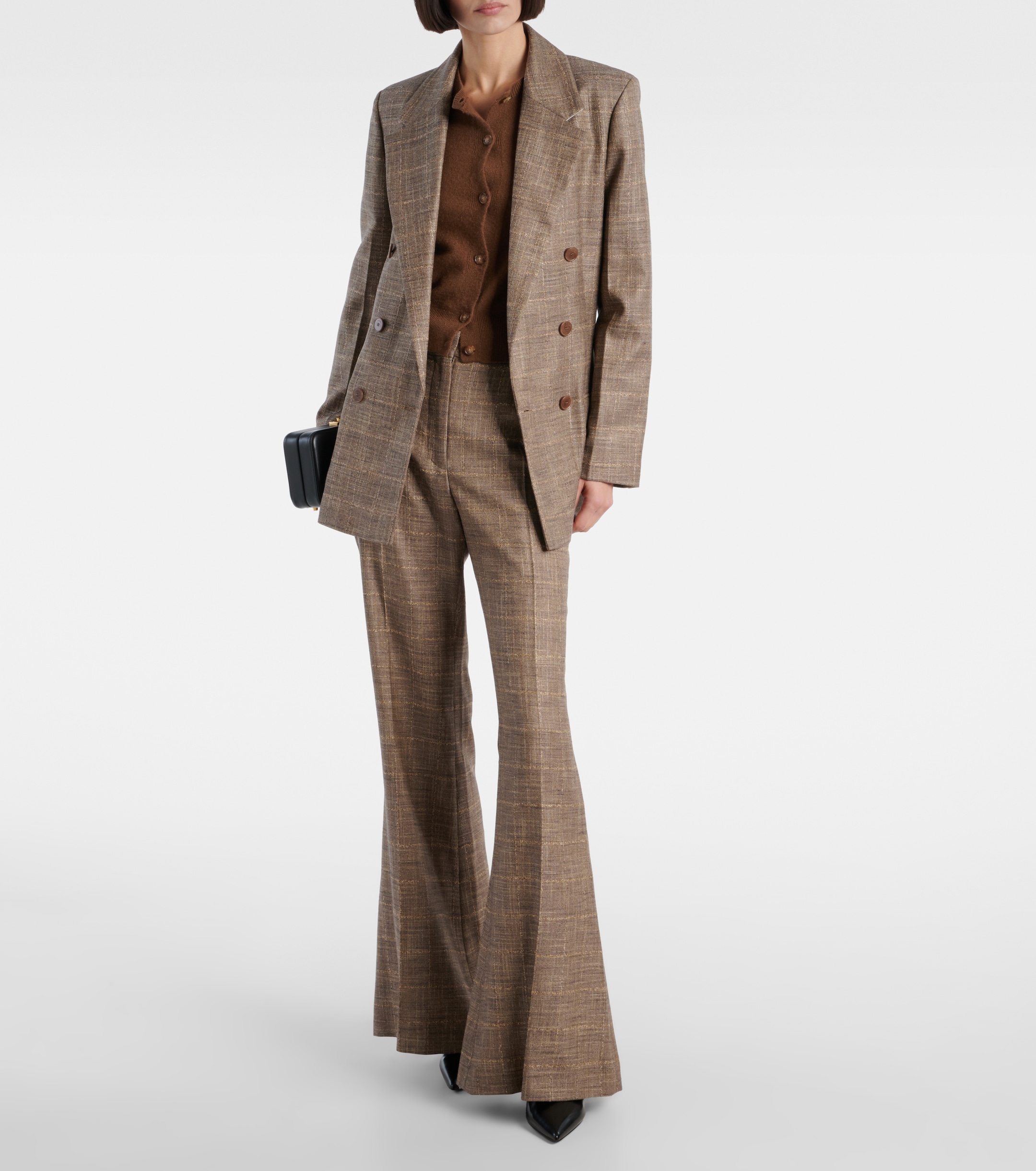 JOSEPH Castel checked wool-blend blazer