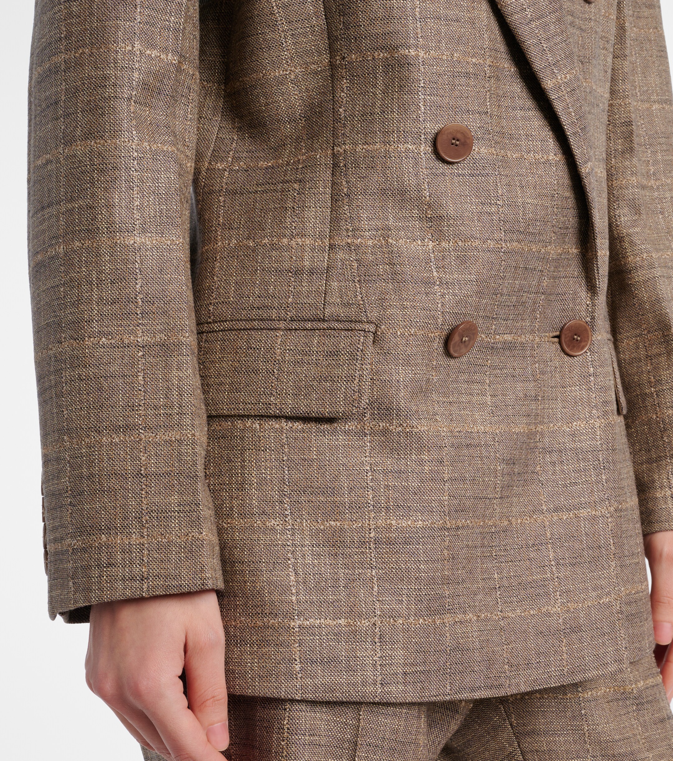JOSEPH Castel checked wool-blend blazer