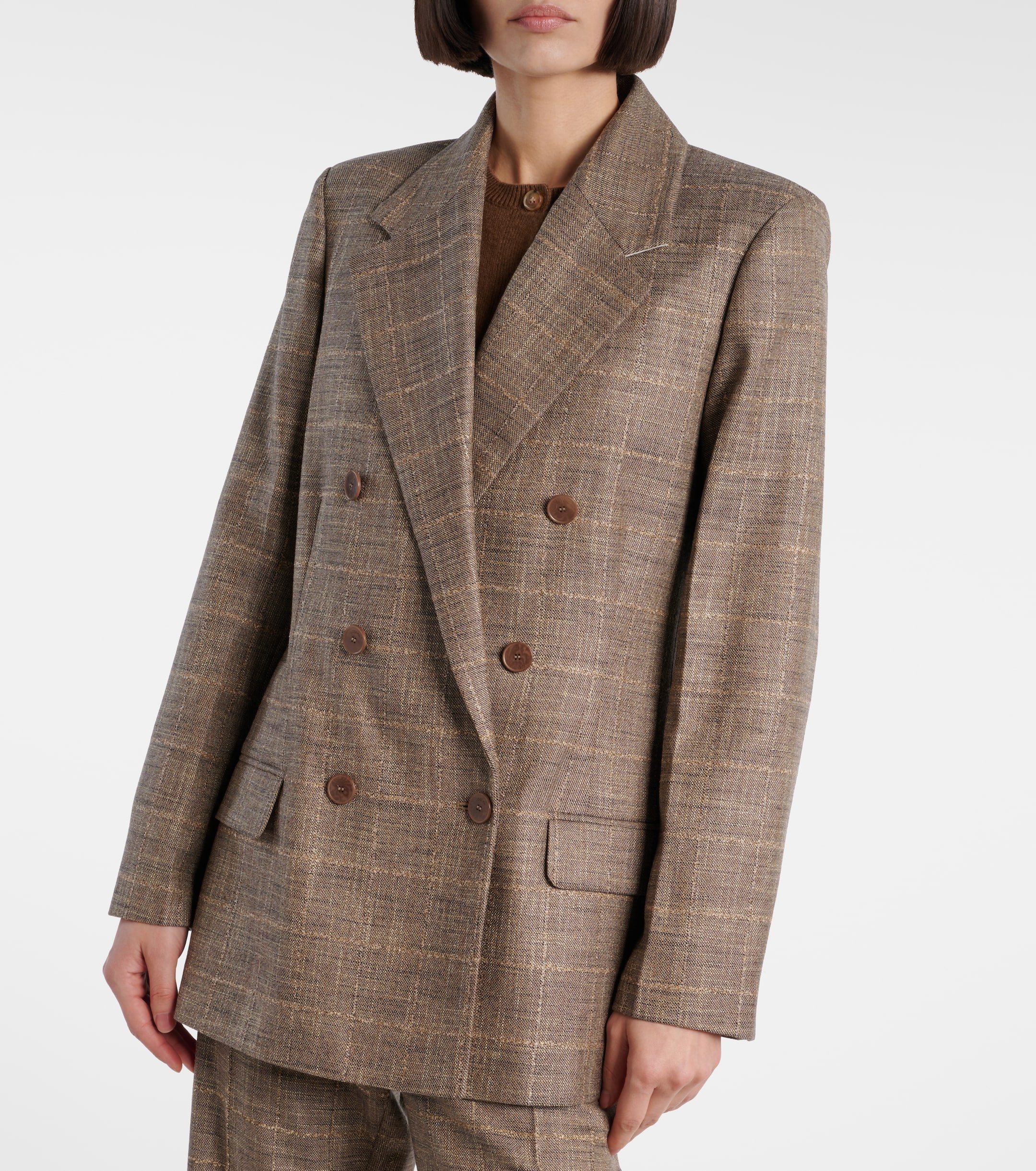 JOSEPH Castel checked wool-blend blazer