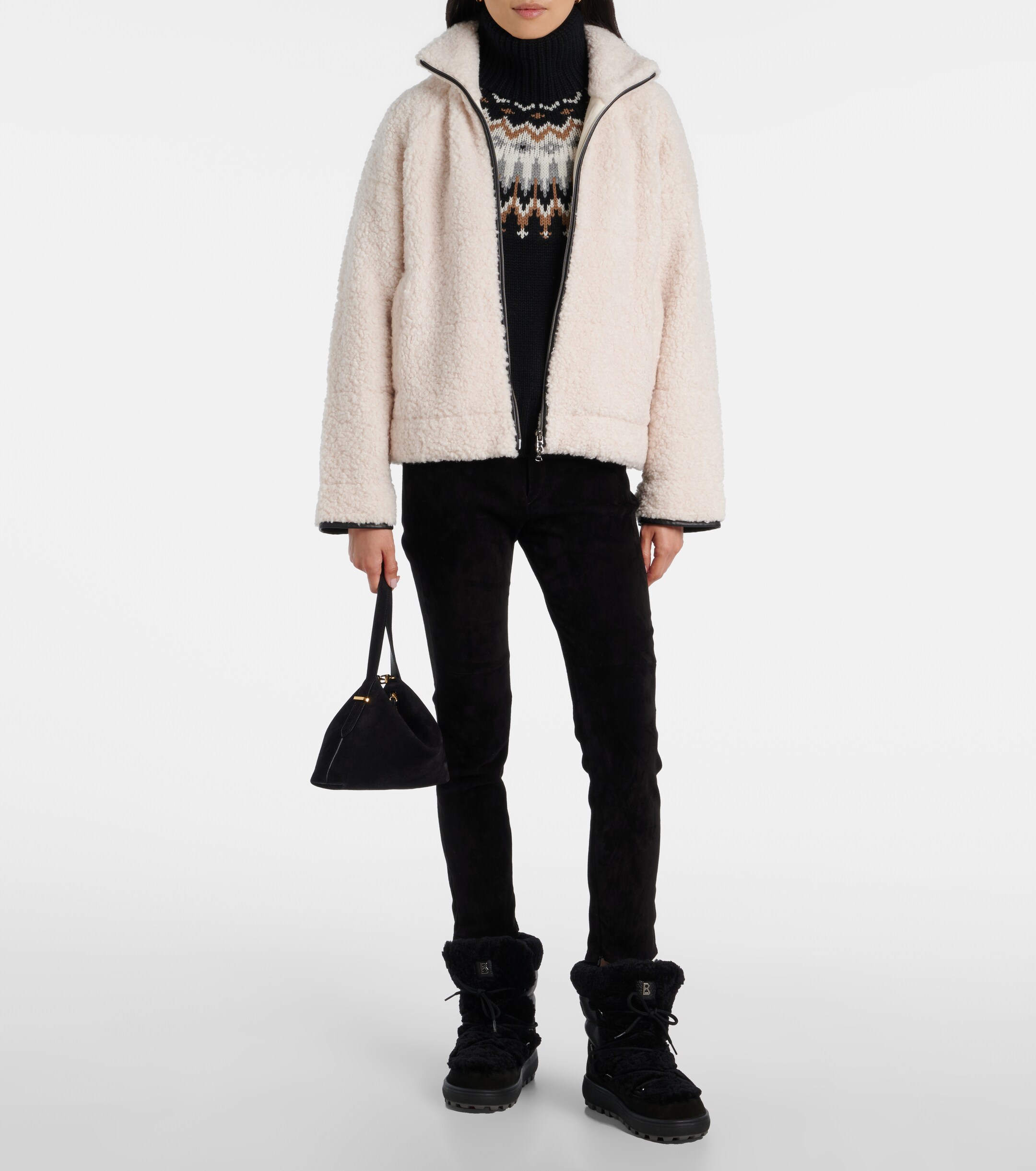 BOGNER Bogner Ingrid jacquard cashmere turtleneck sweater