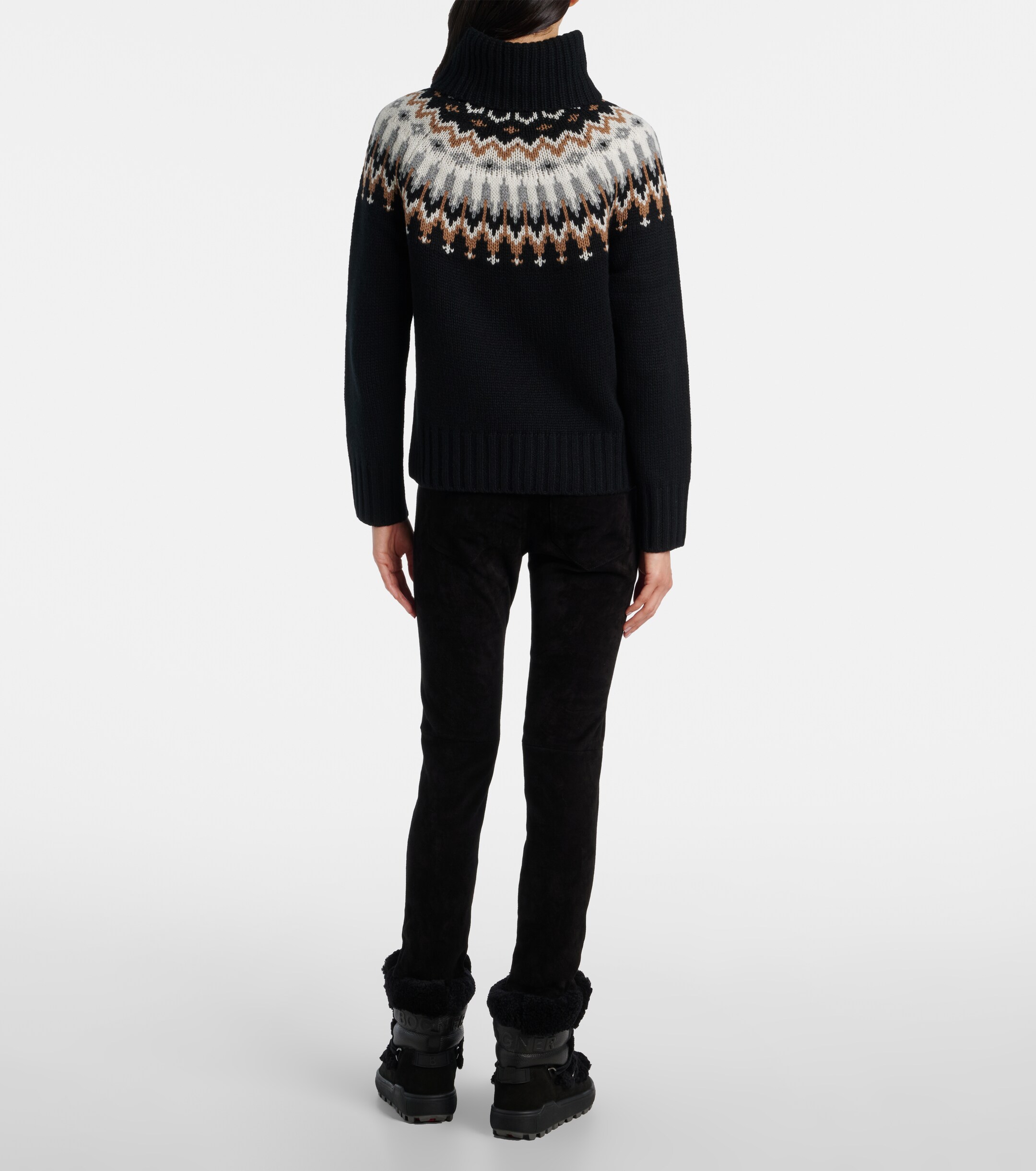 BOGNER Bogner Ingrid jacquard cashmere turtleneck sweater