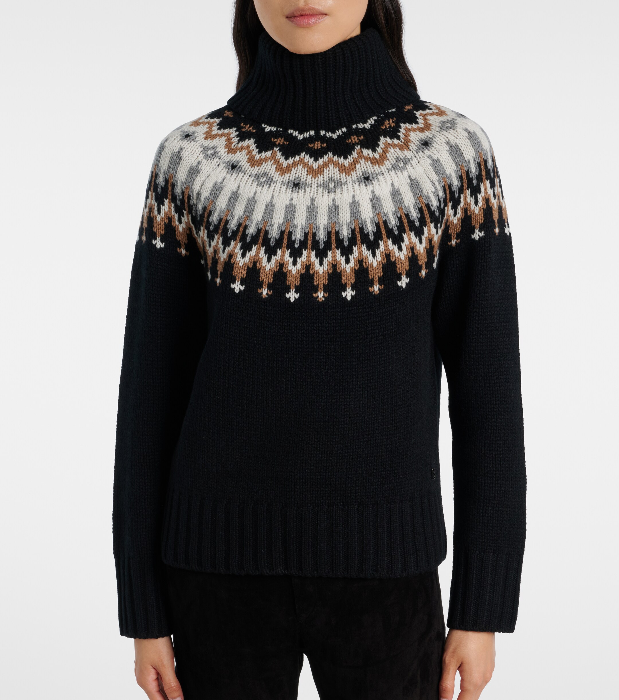 BOGNER Bogner Ingrid jacquard cashmere turtleneck sweater