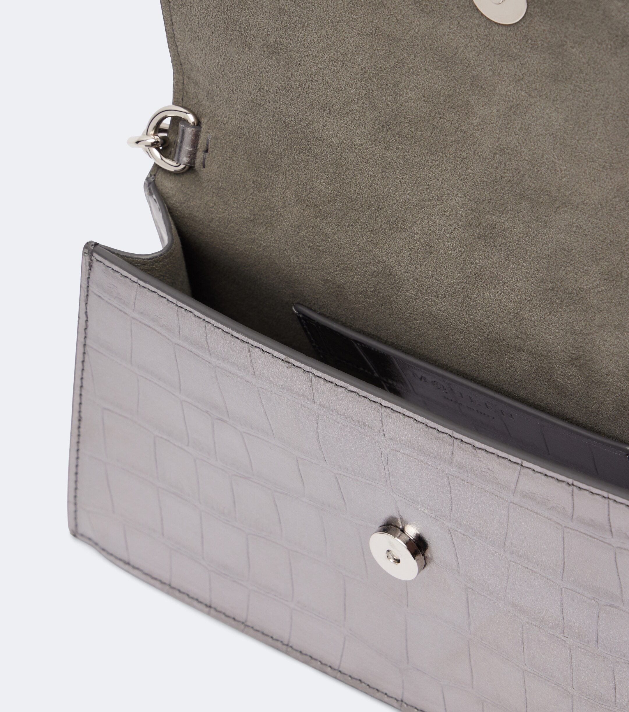McQueen Skull Mini croc-effect leather clutch