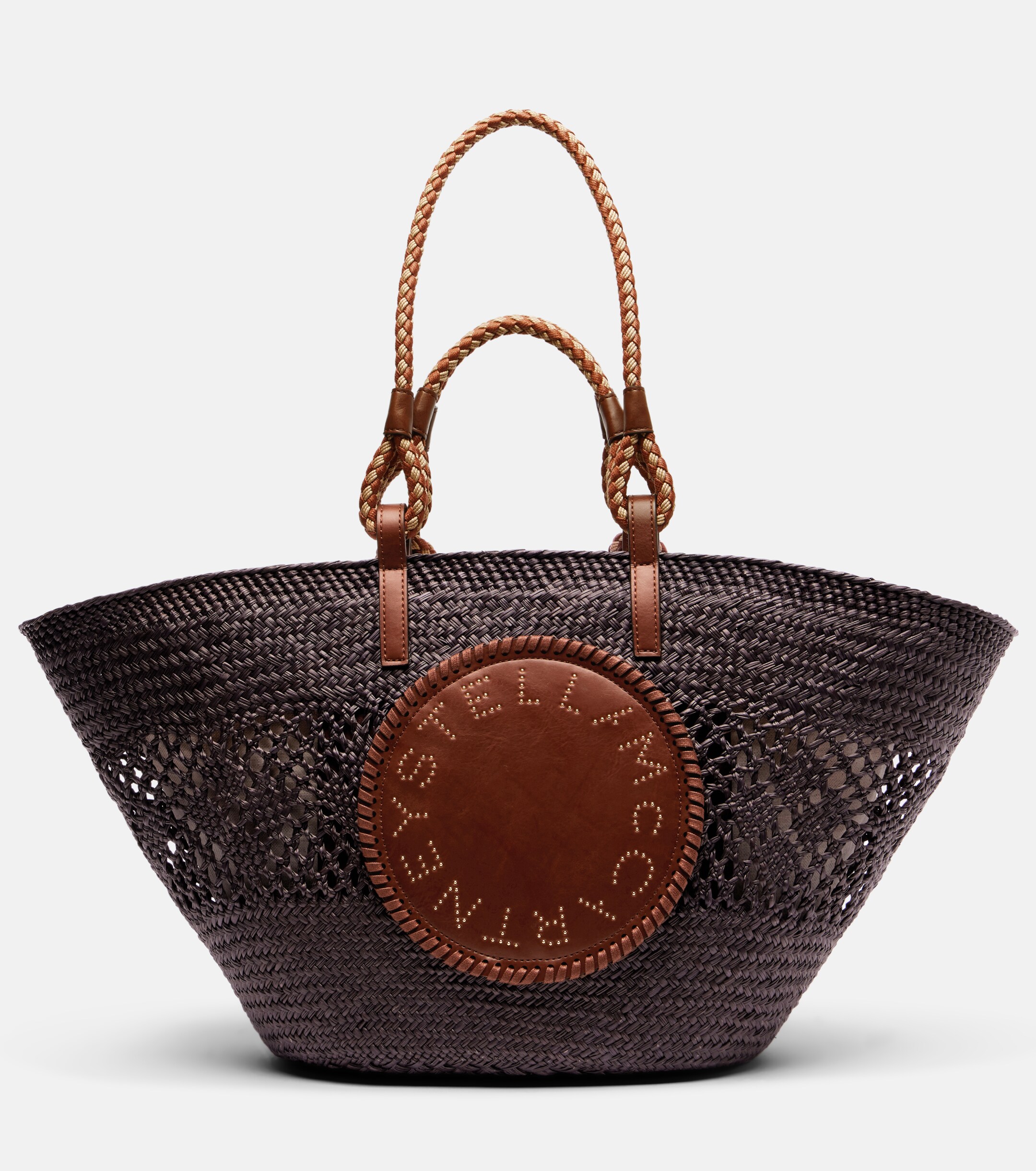 Stella McCartney Logo Large raffia basket bag