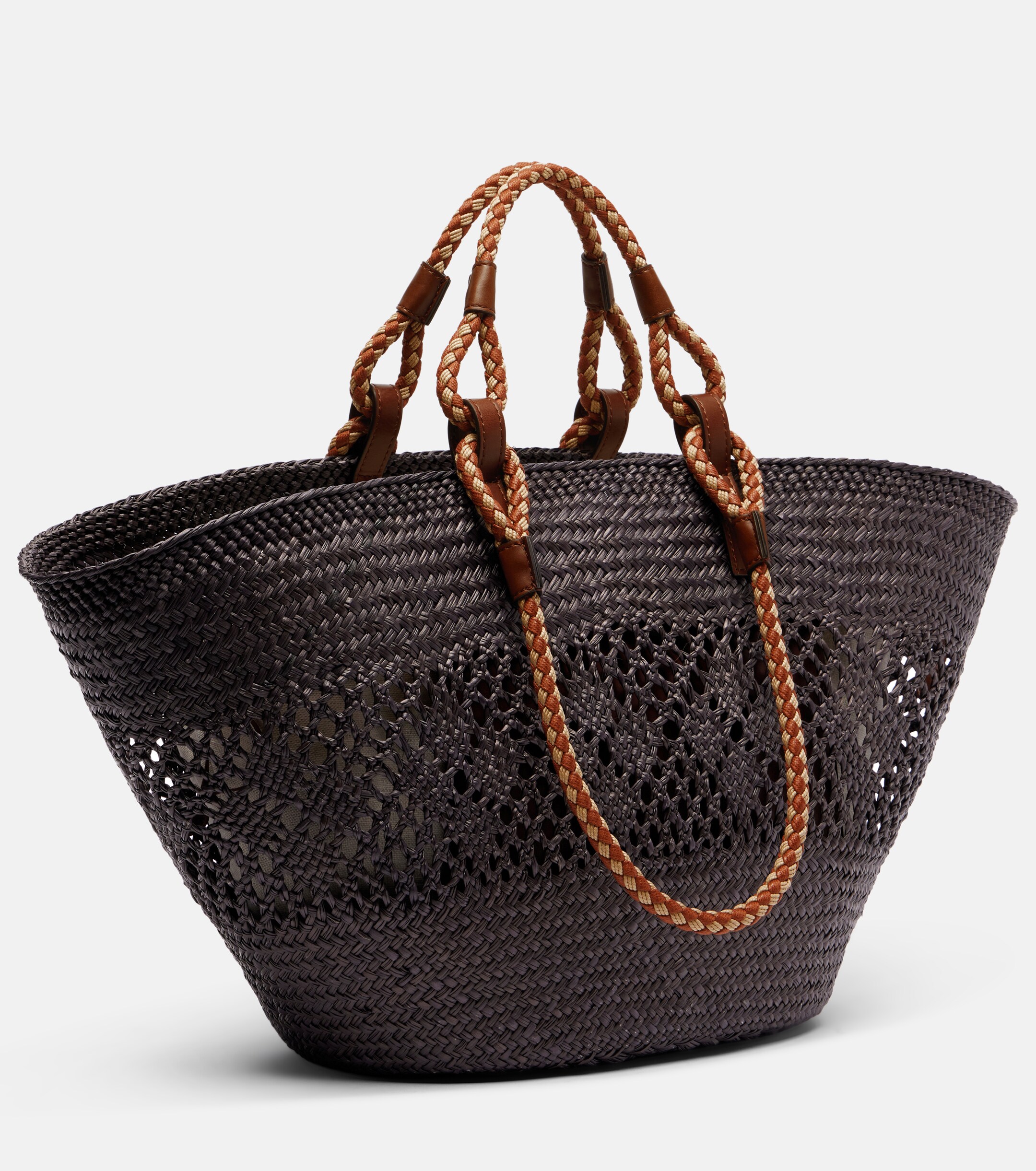 Stella McCartney Logo Large raffia basket bag