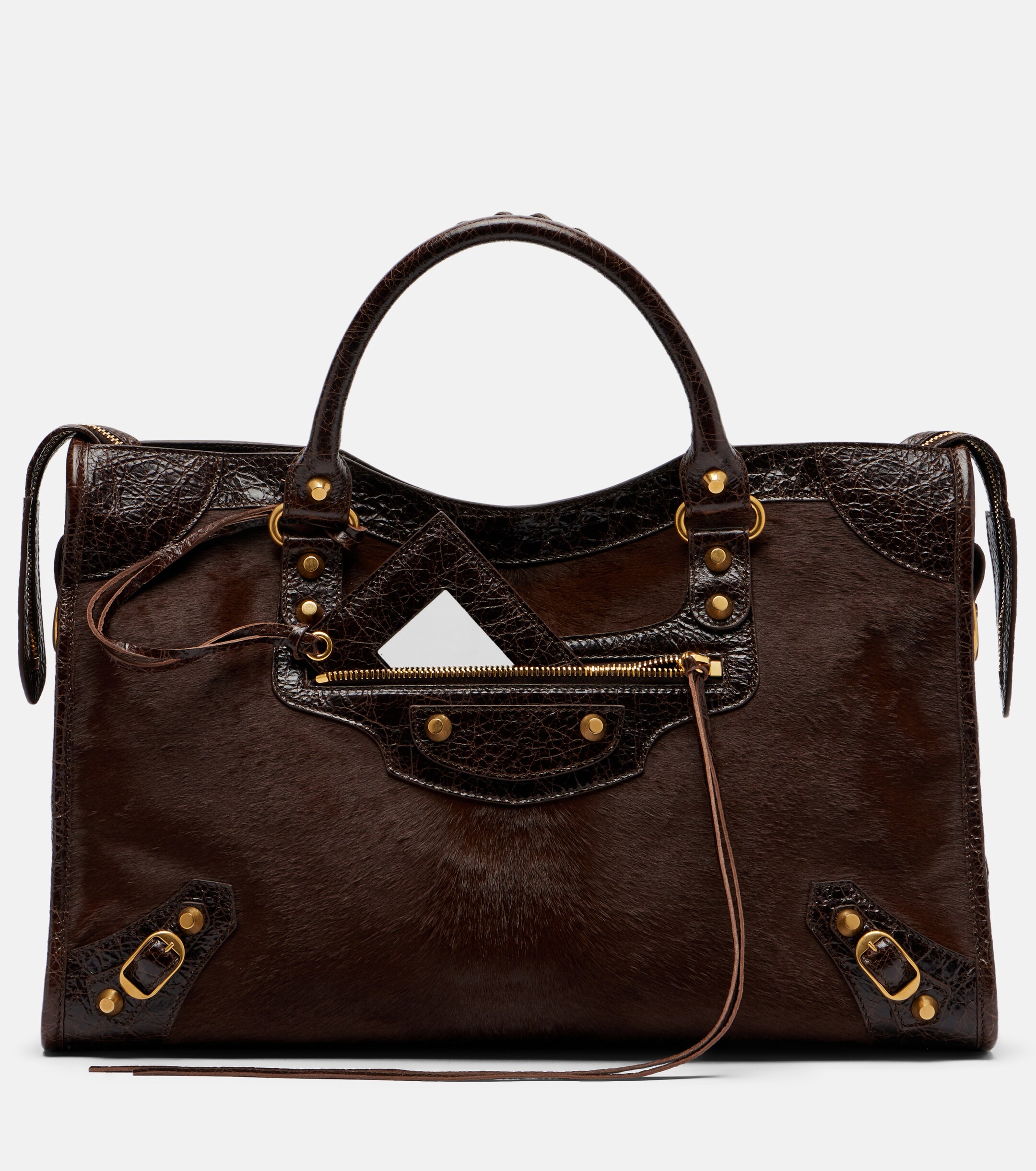 Balenciaga Le City Medium calf hair top-handle bag