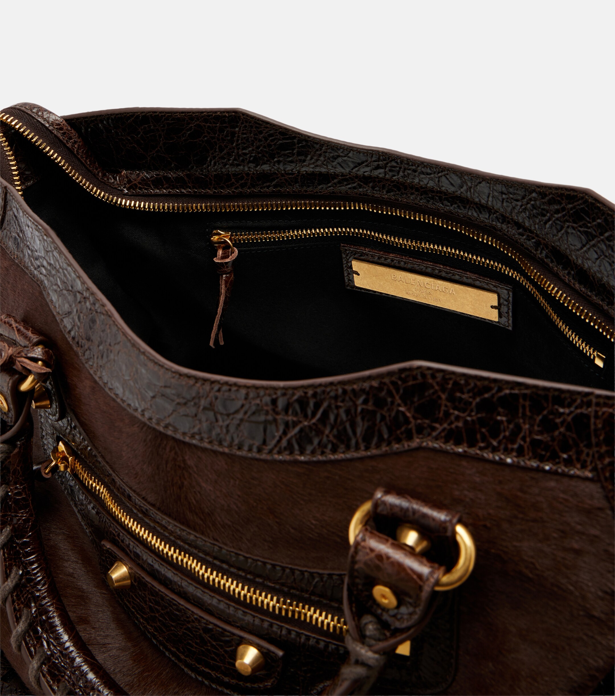 Balenciaga Le City Medium calf hair top-handle bag