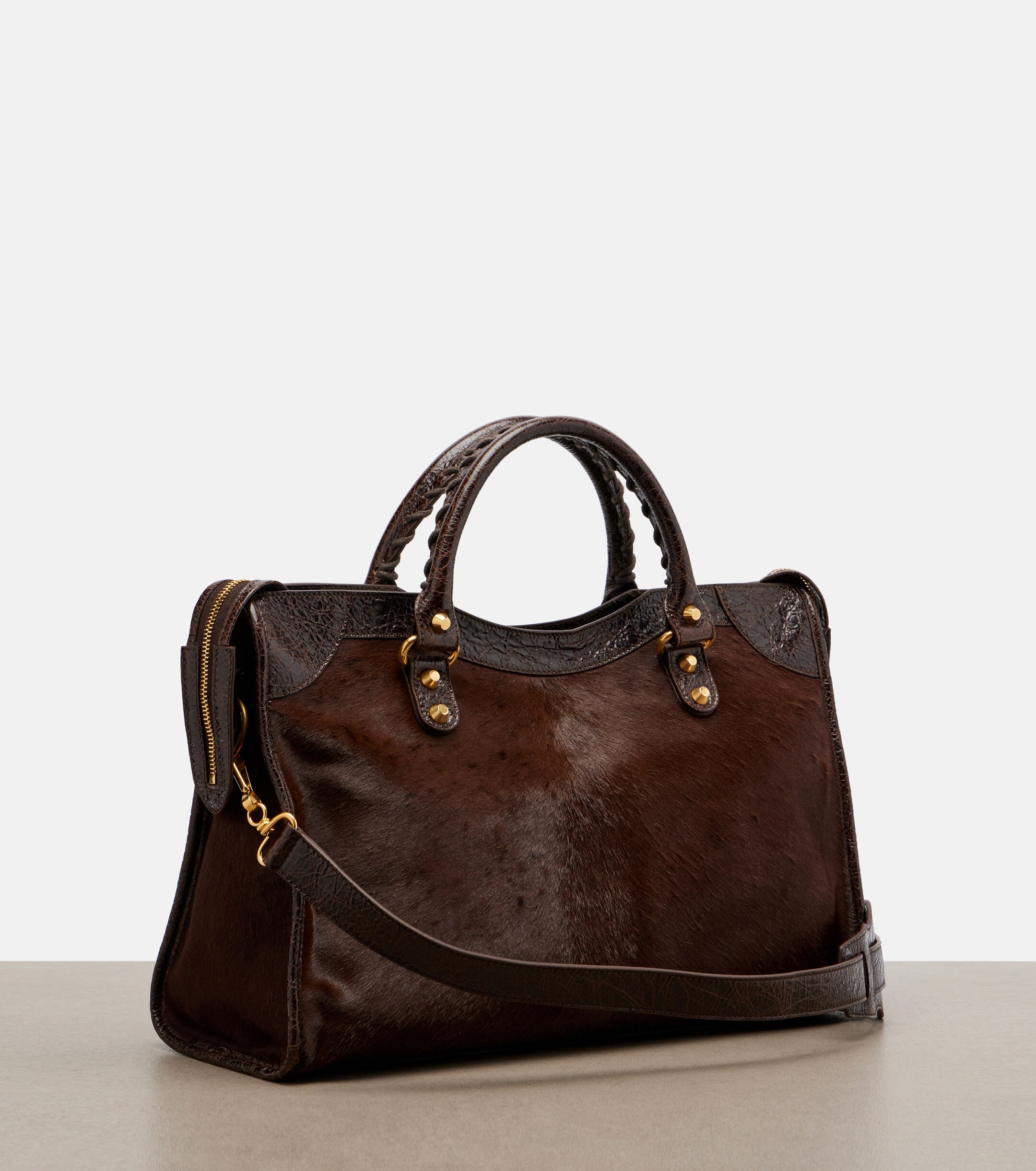 Balenciaga Le City Medium calf hair top-handle bag