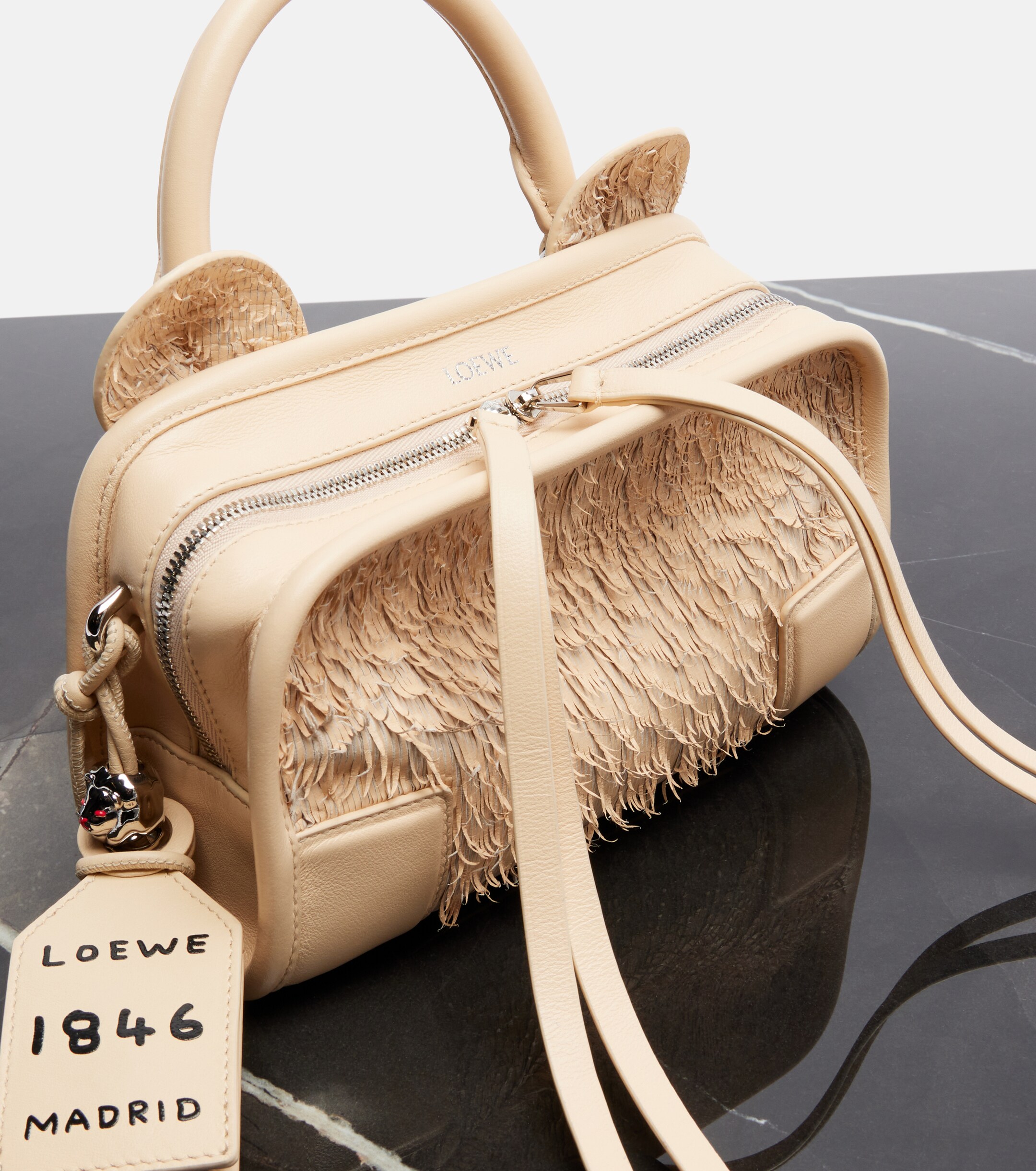 Loewe Amazona 180 Lion Fringed Cut Mini tote bag