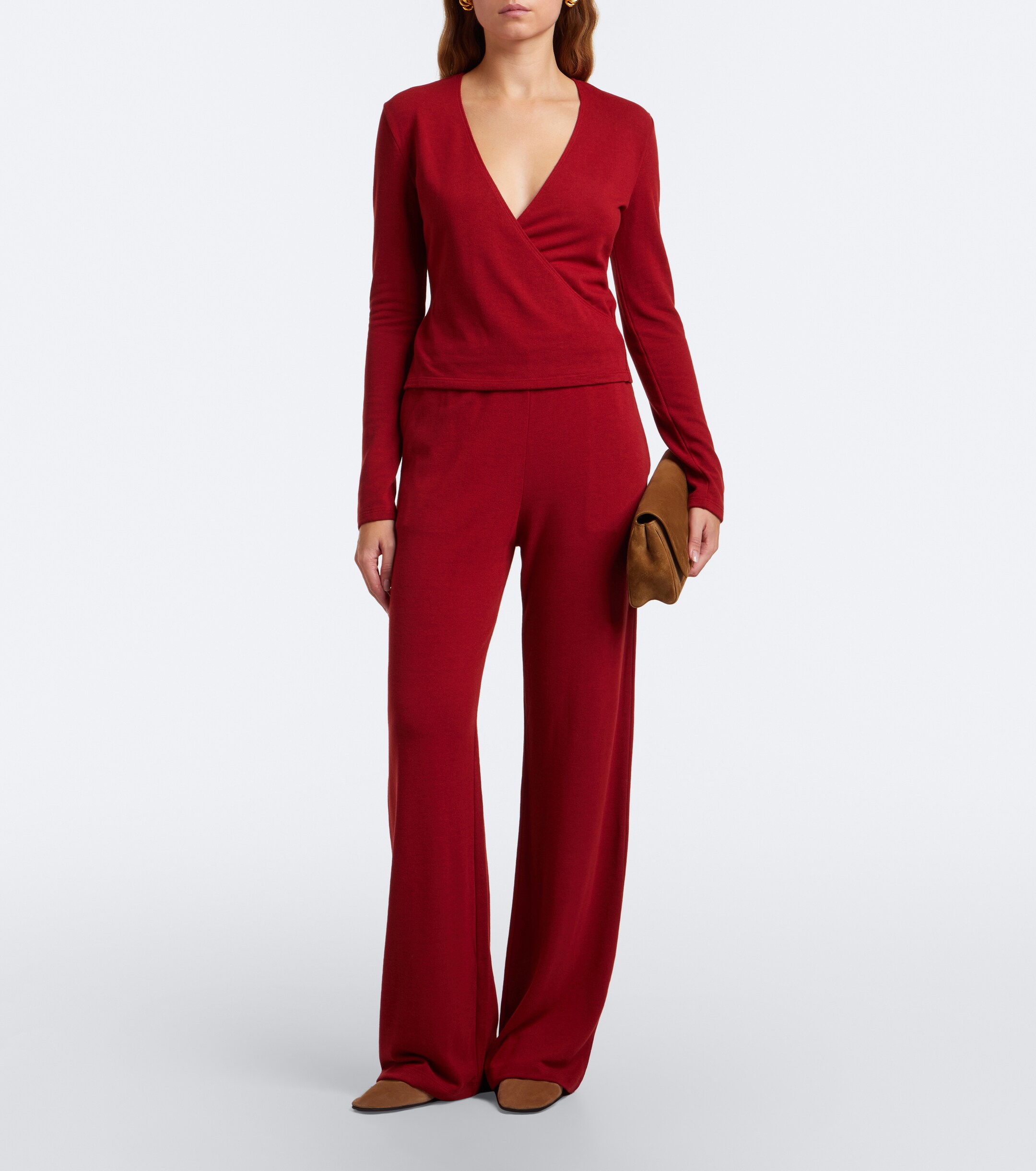 LESET Leset Lauren jersey wide-leg pants