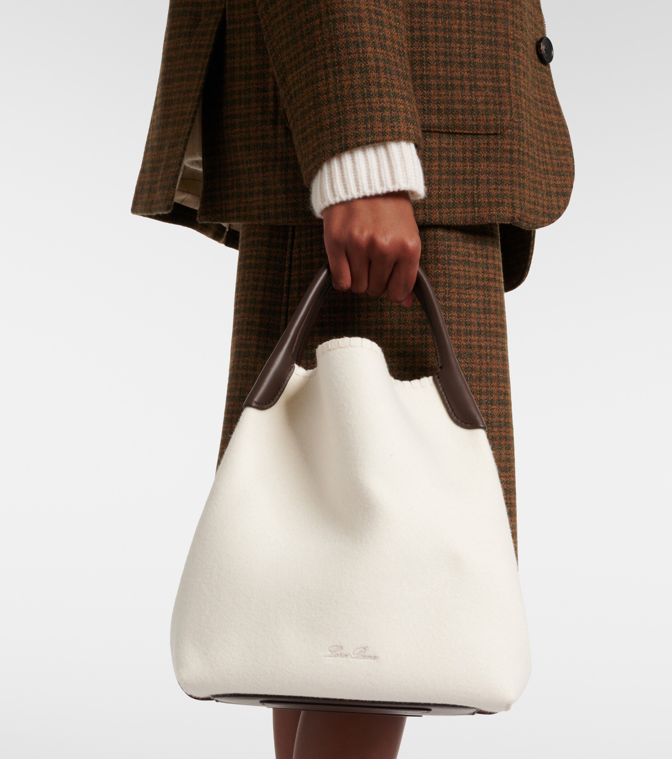 Loro Piana Bale Large cashmere bucket bag