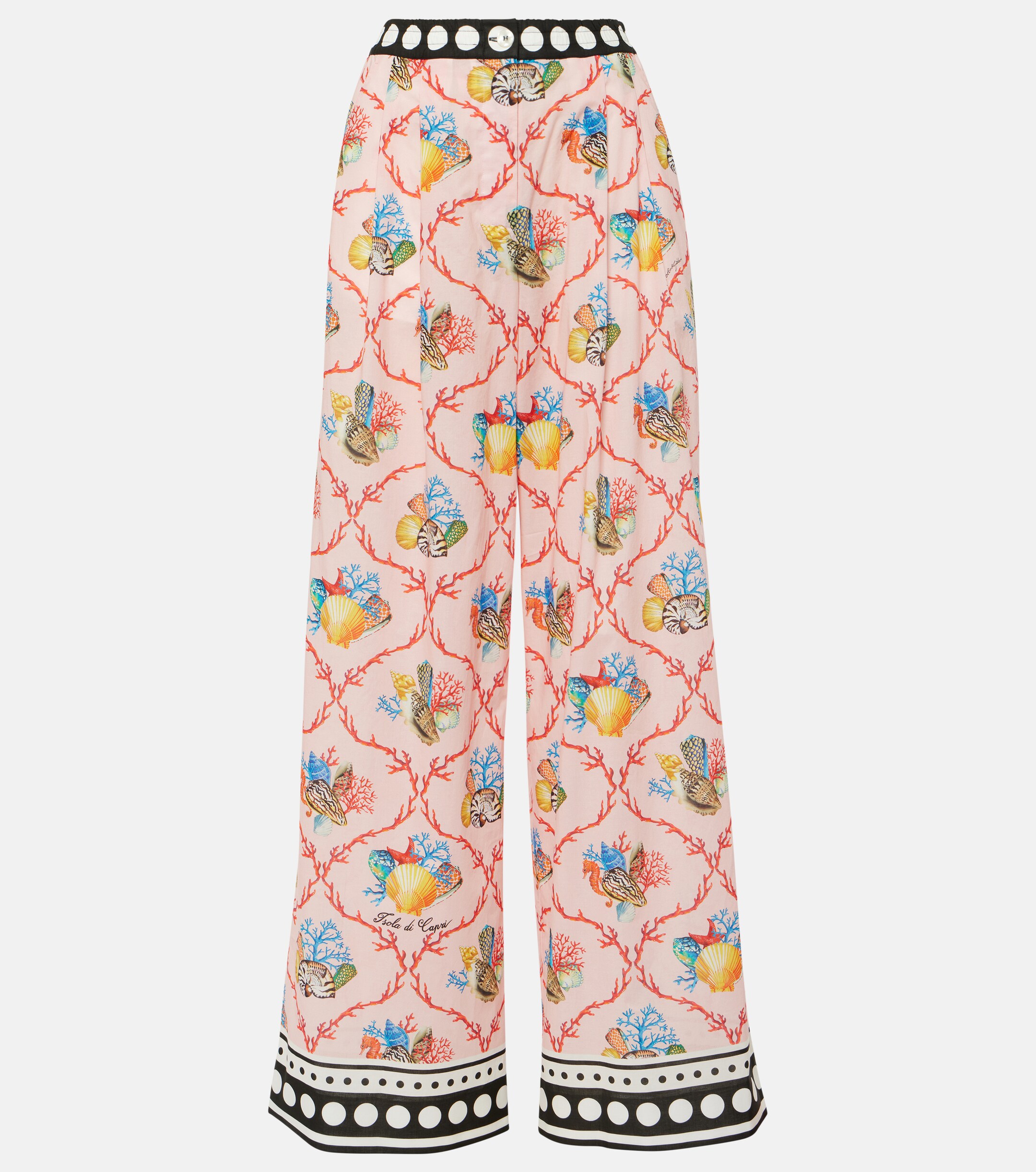 Dolce&Gabbana Capri printed cotton palazzo pants