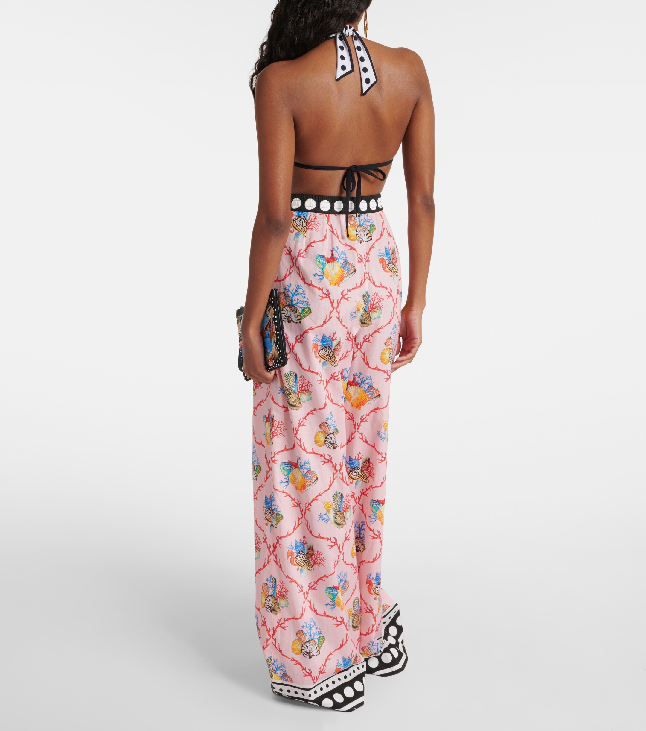 Dolce&Gabbana Capri printed cotton palazzo pants