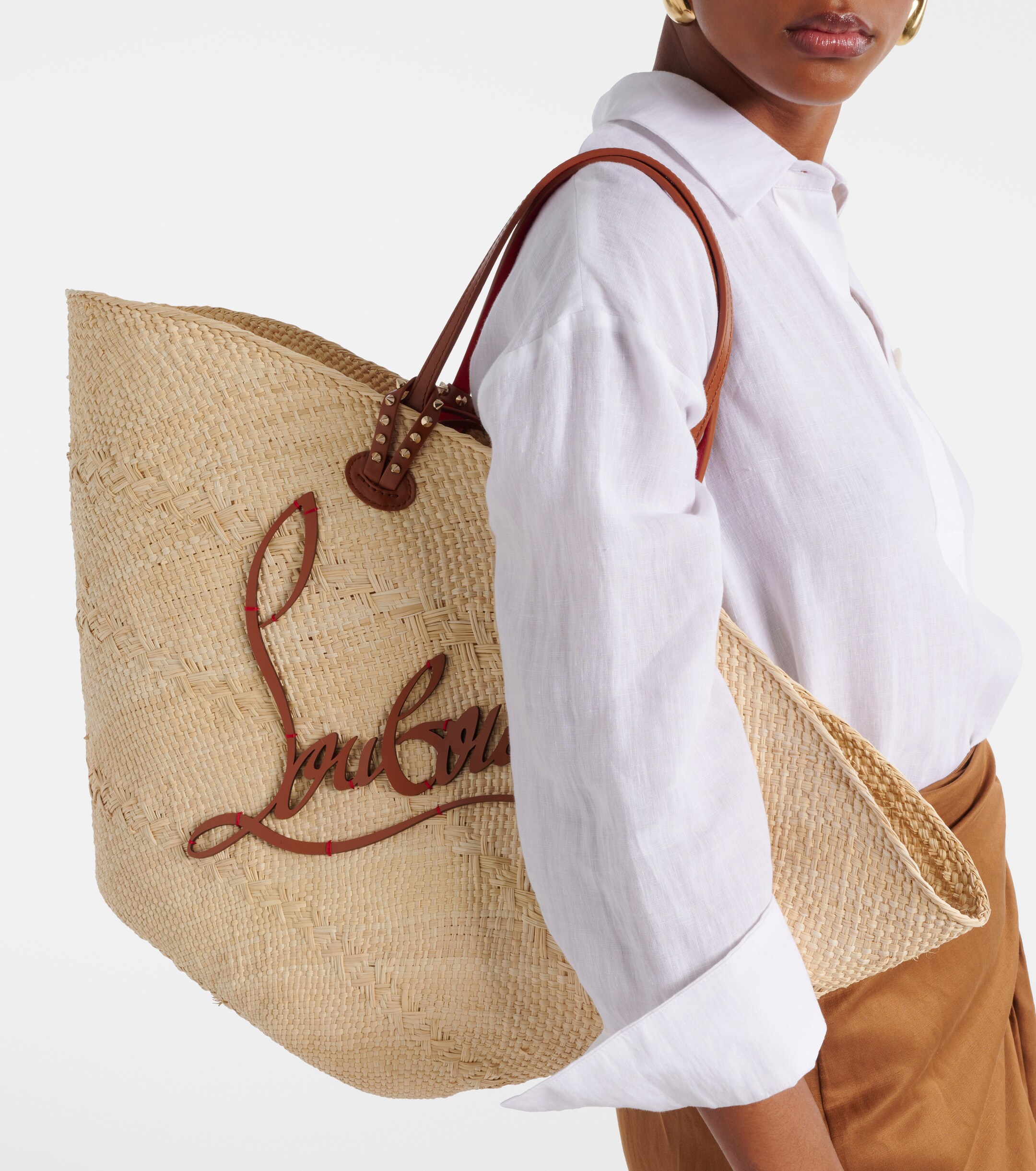 CHRISTIAN LOUBOUTIN Cabata Large raffia tote bag
