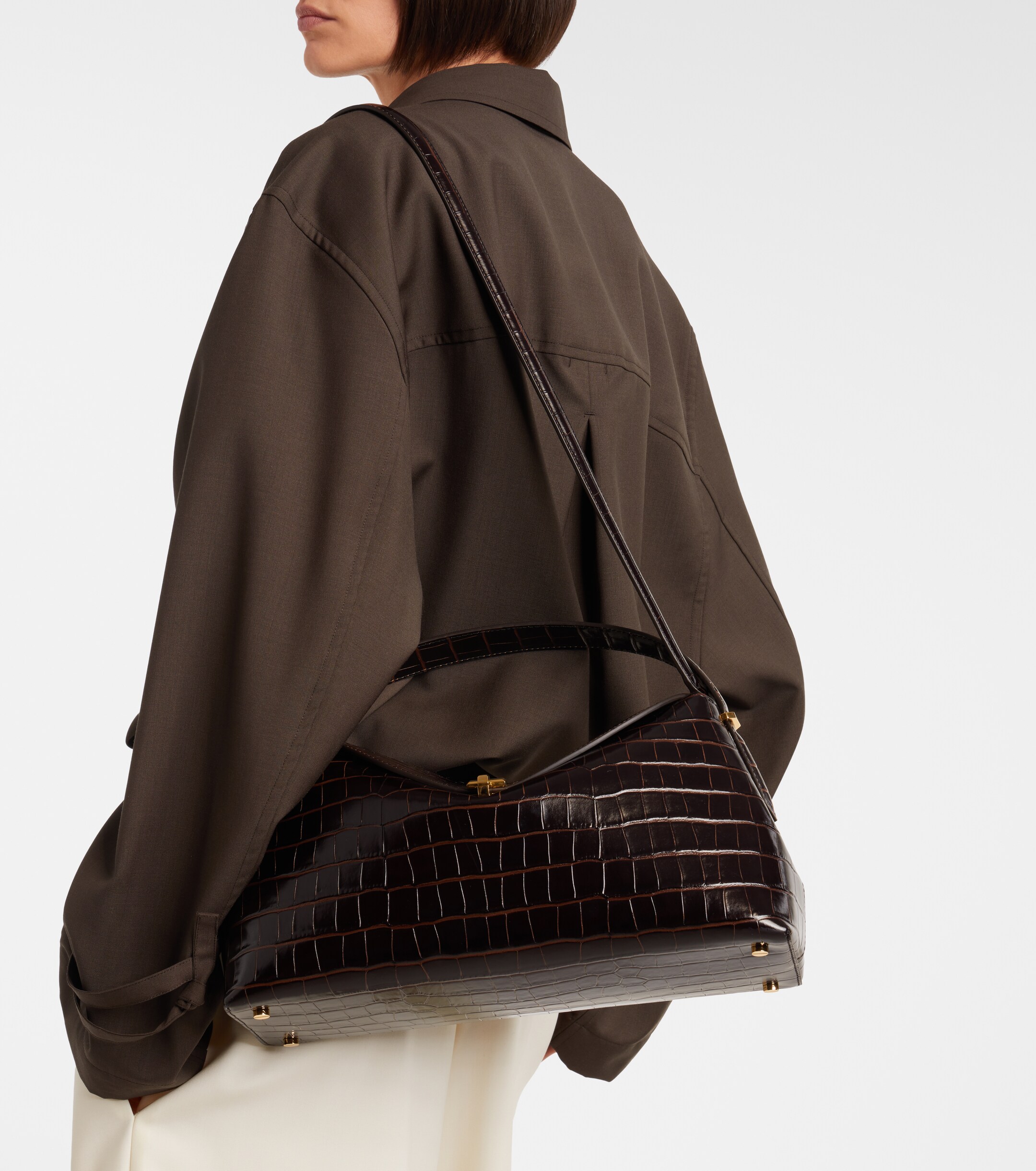 TOTEME T-Lock croc-effect leather tote bag
