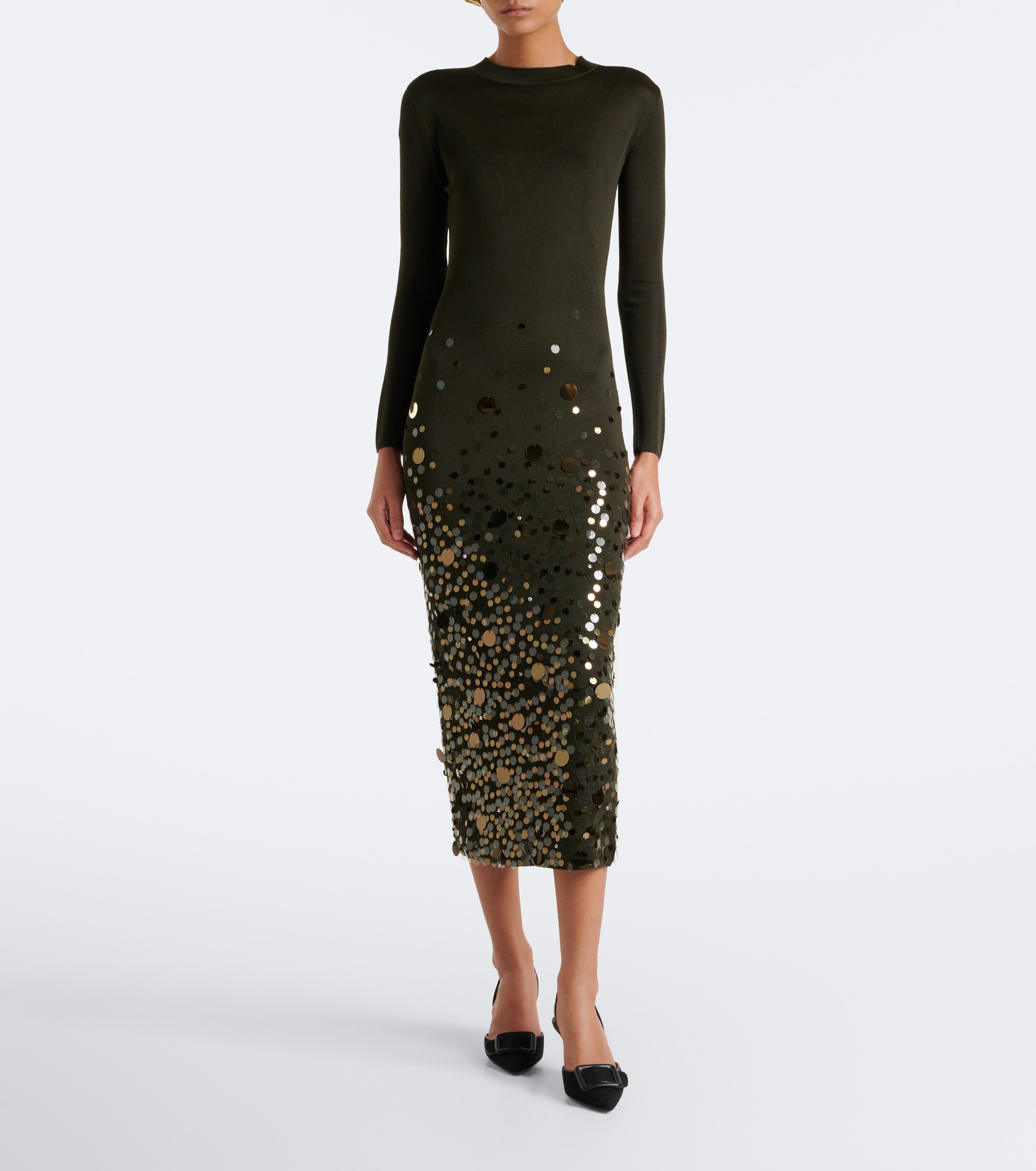 Carolina Herrera Carolina Herrera Sequined knitted midi dress