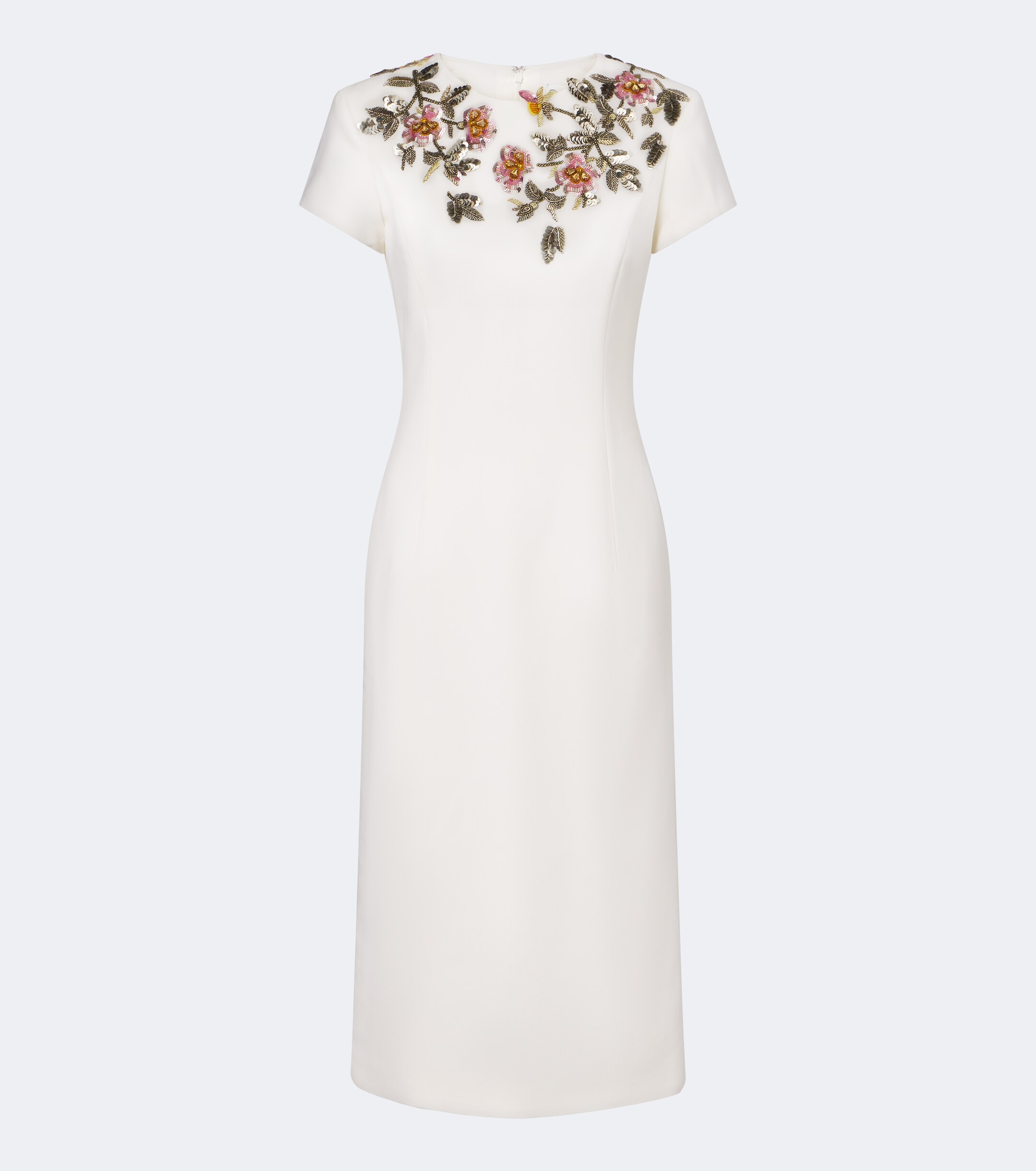 Oscar de la Renta Oscar de la Renta Floral-appliqué wool-blend cocktail dress